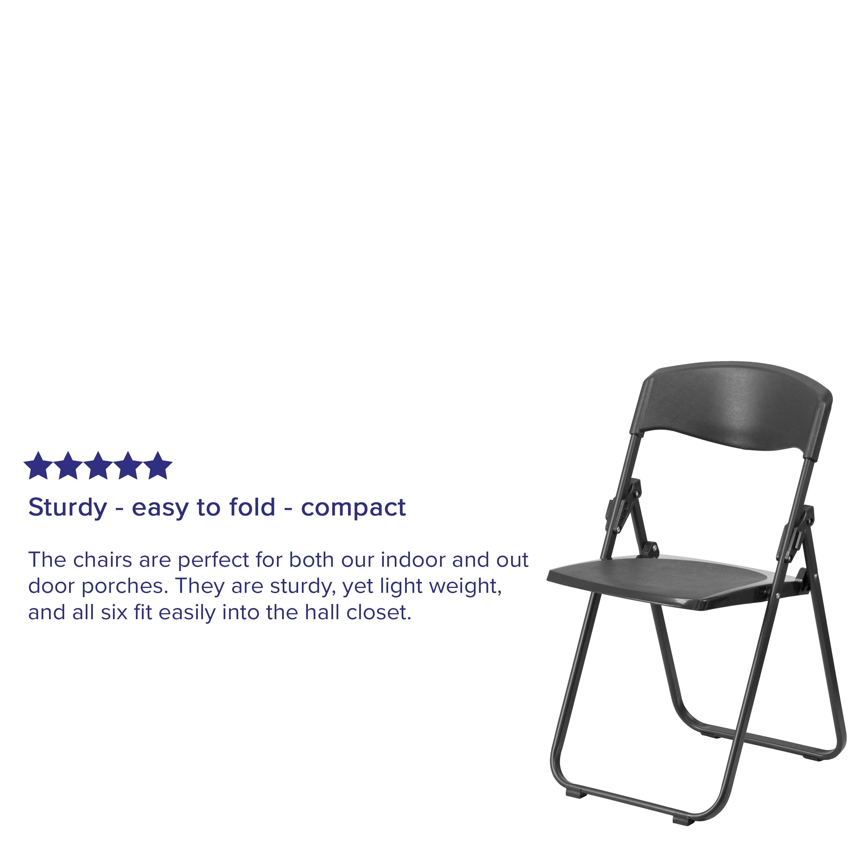 HERCULES Series 500 lb. Capacity Heavy Duty Plastic Folding Chair with Built-in Ganging Brackets