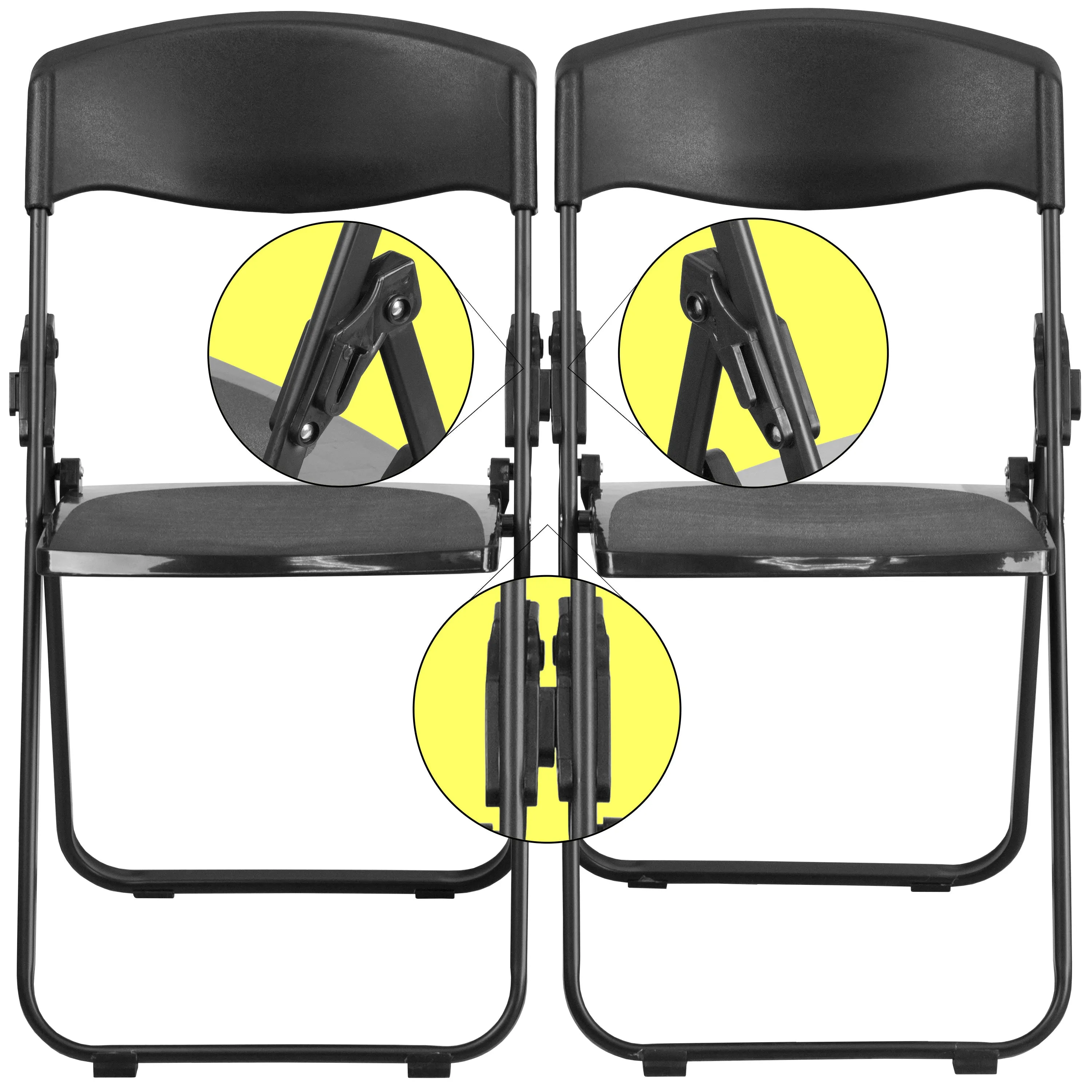 HERCULES Series 500 lb. Capacity Heavy Duty Plastic Folding Chair with Built-in Ganging Brackets