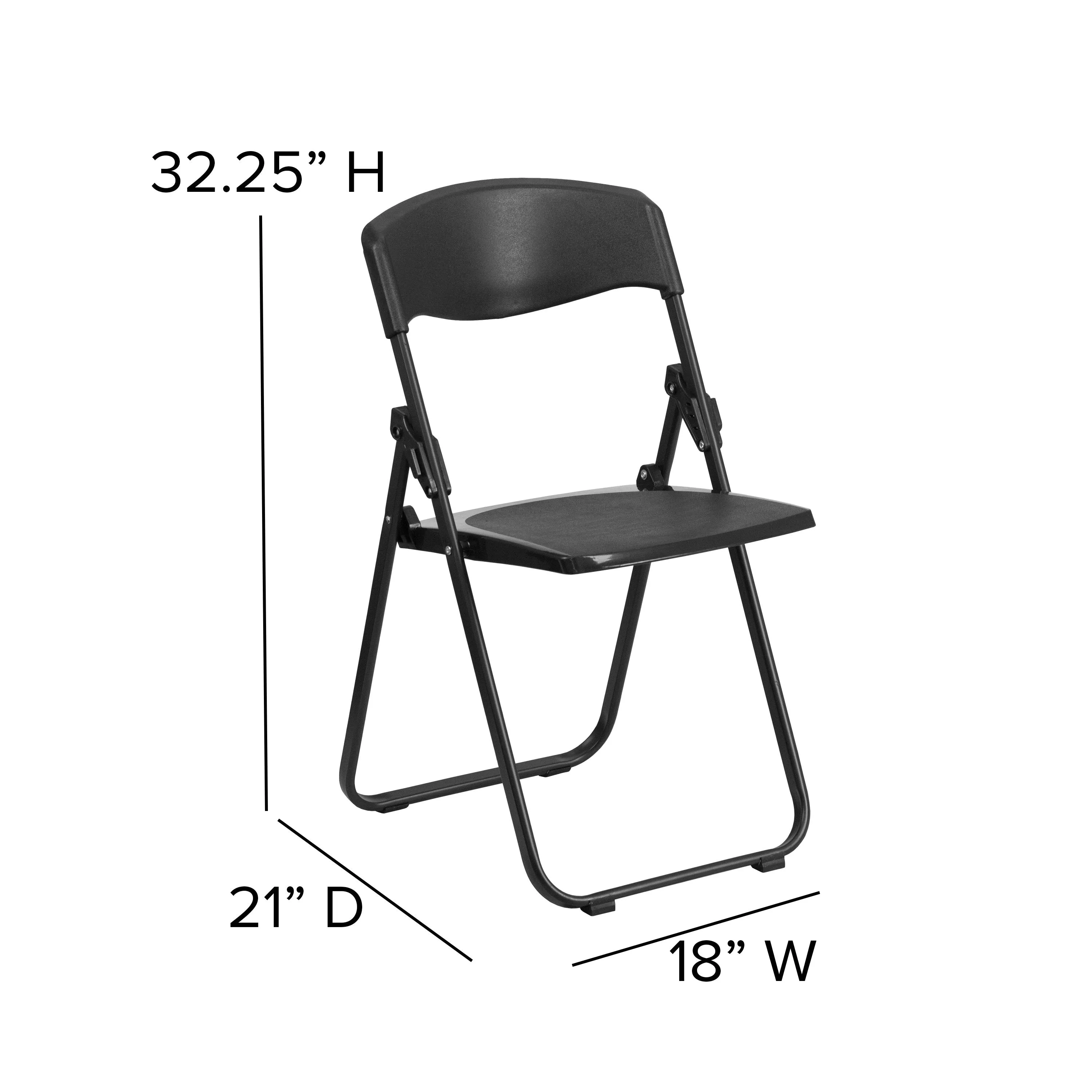 HERCULES Series 500 lb. Capacity Heavy Duty Plastic Folding Chair with Built-in Ganging Brackets