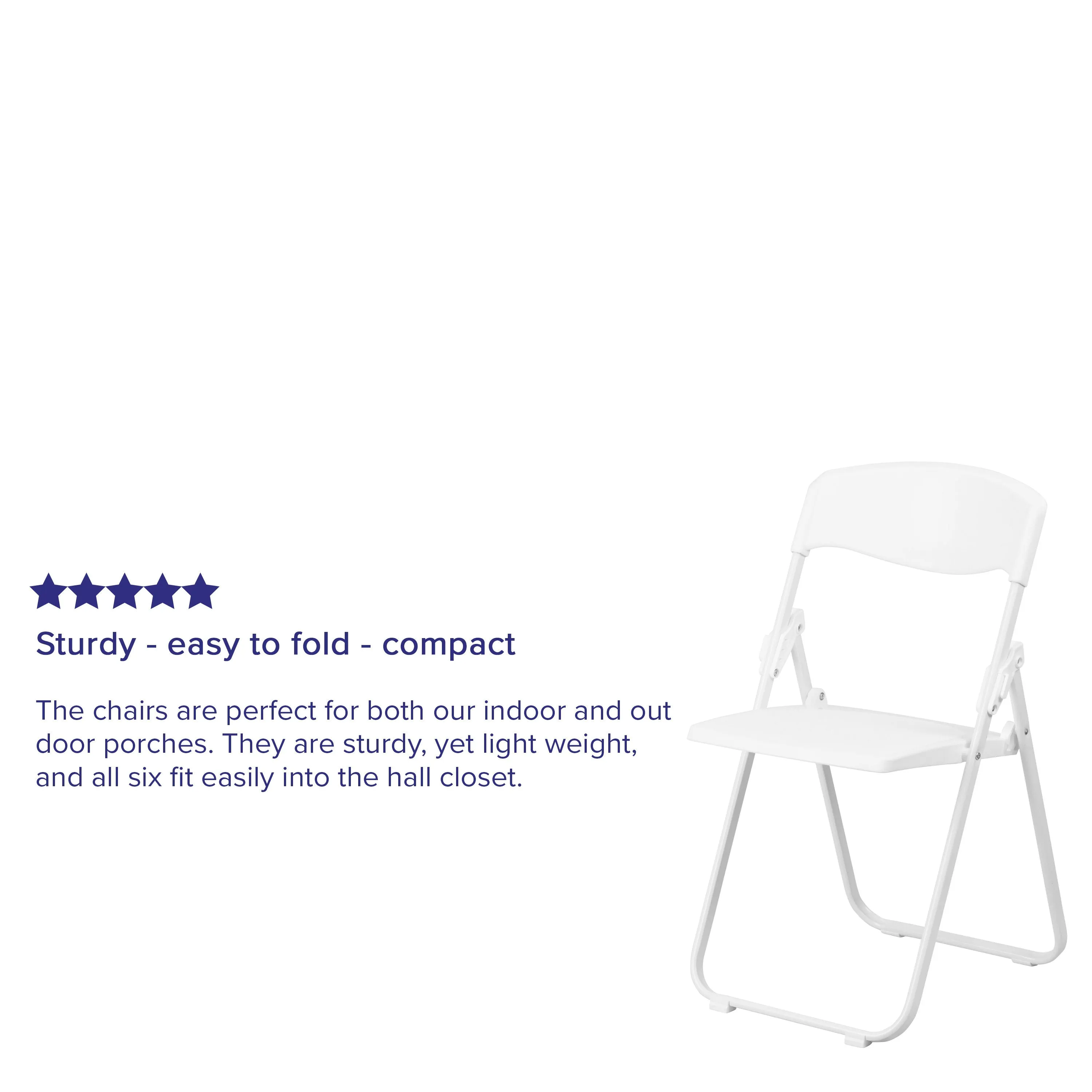 HERCULES Series 500 lb. Capacity Heavy Duty Plastic Folding Chair with Built-in Ganging Brackets