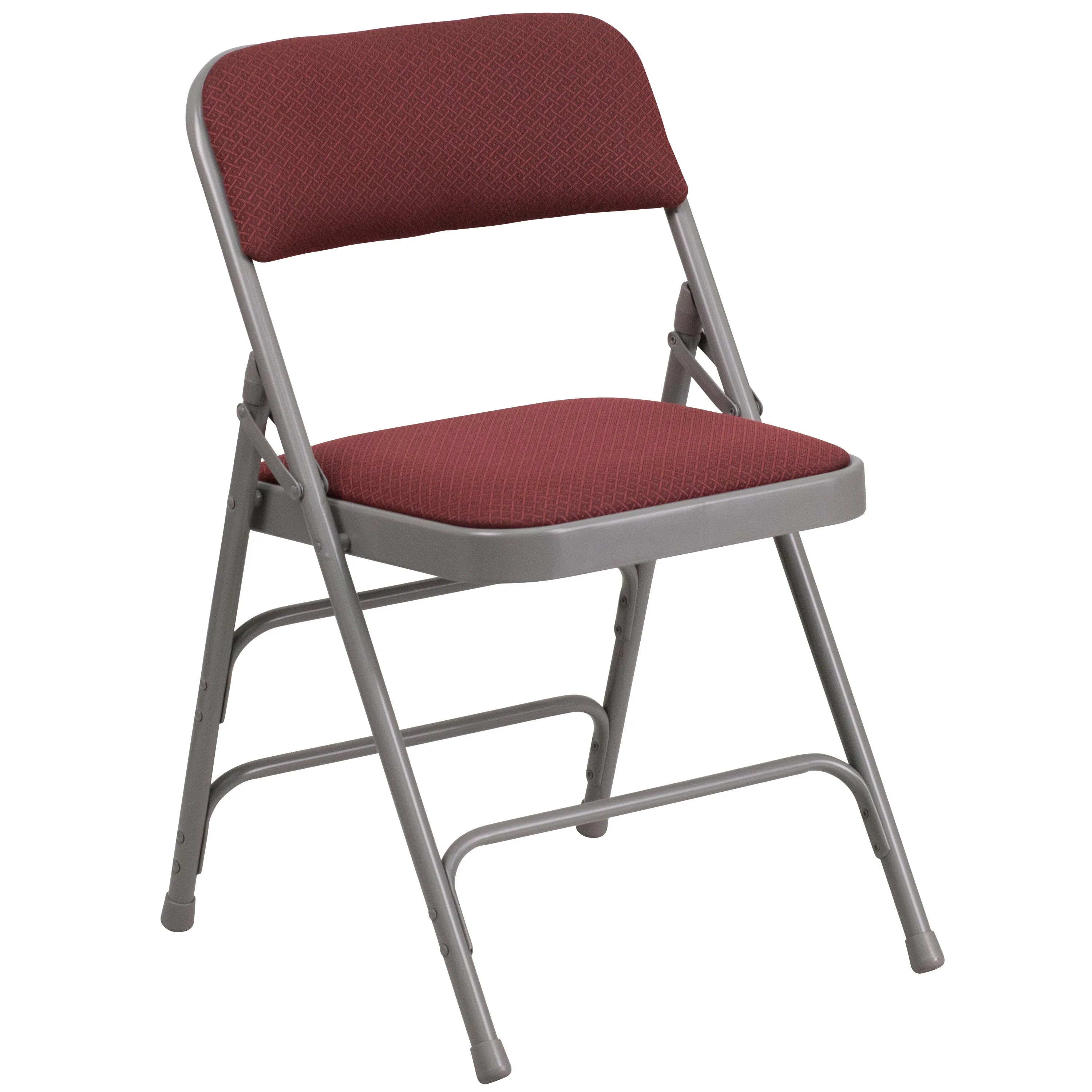 HERCULES Series Curved Triple Braced & Double Hinged Fabric Upholstered Metal Folding Chair