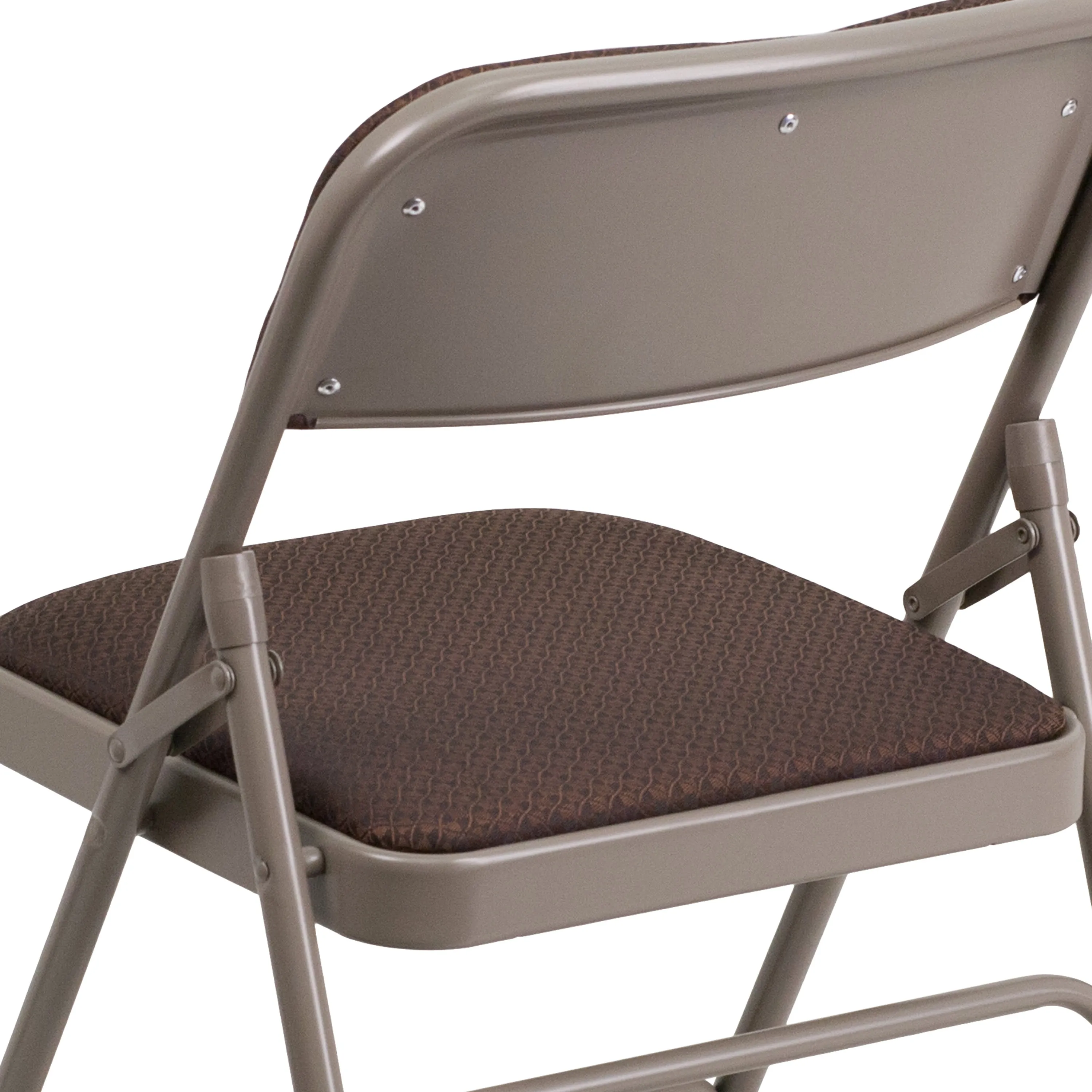 HERCULES Series Curved Triple Braced & Double Hinged Fabric Upholstered Metal Folding Chair