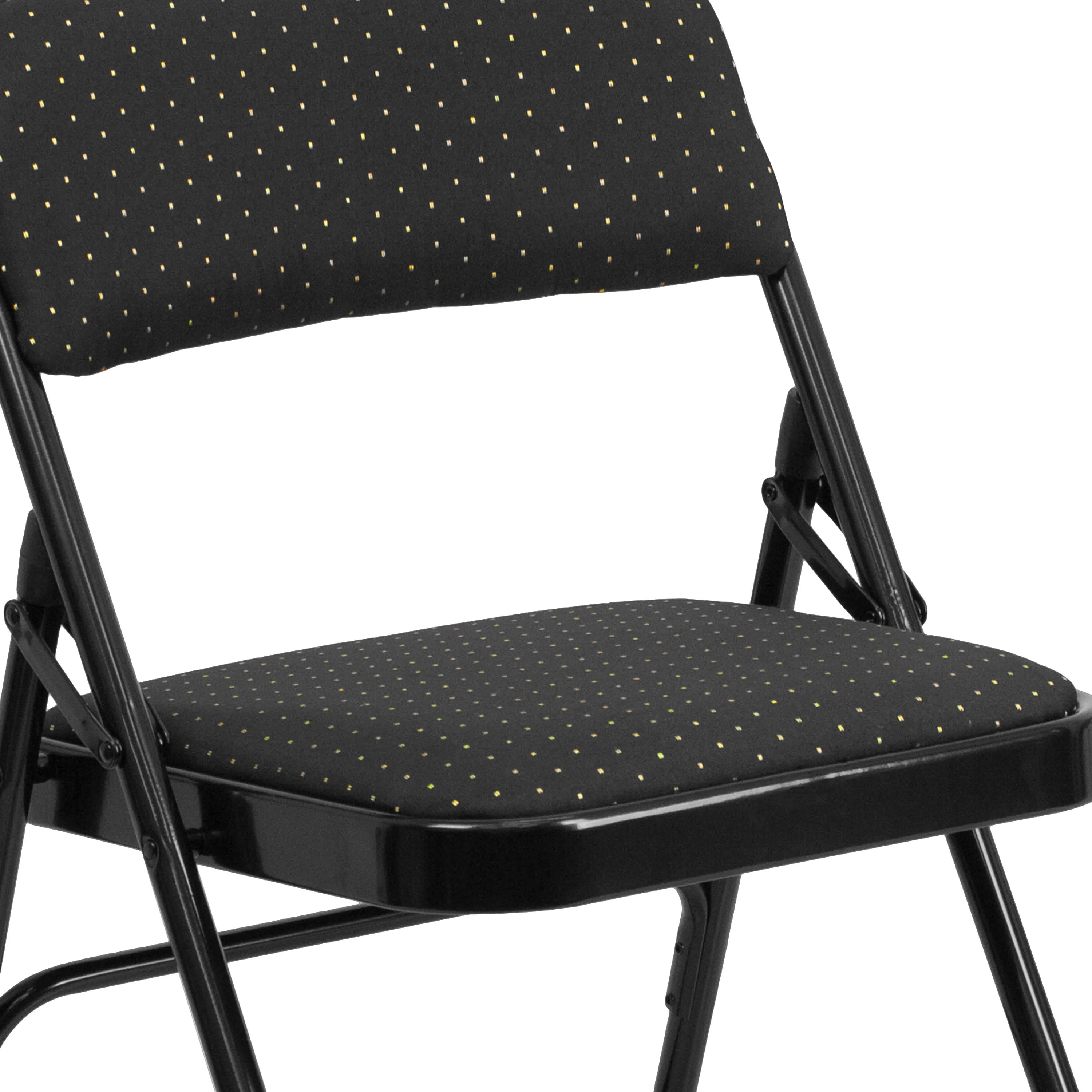 HERCULES Series Curved Triple Braced & Double Hinged Fabric Upholstered Metal Folding Chair