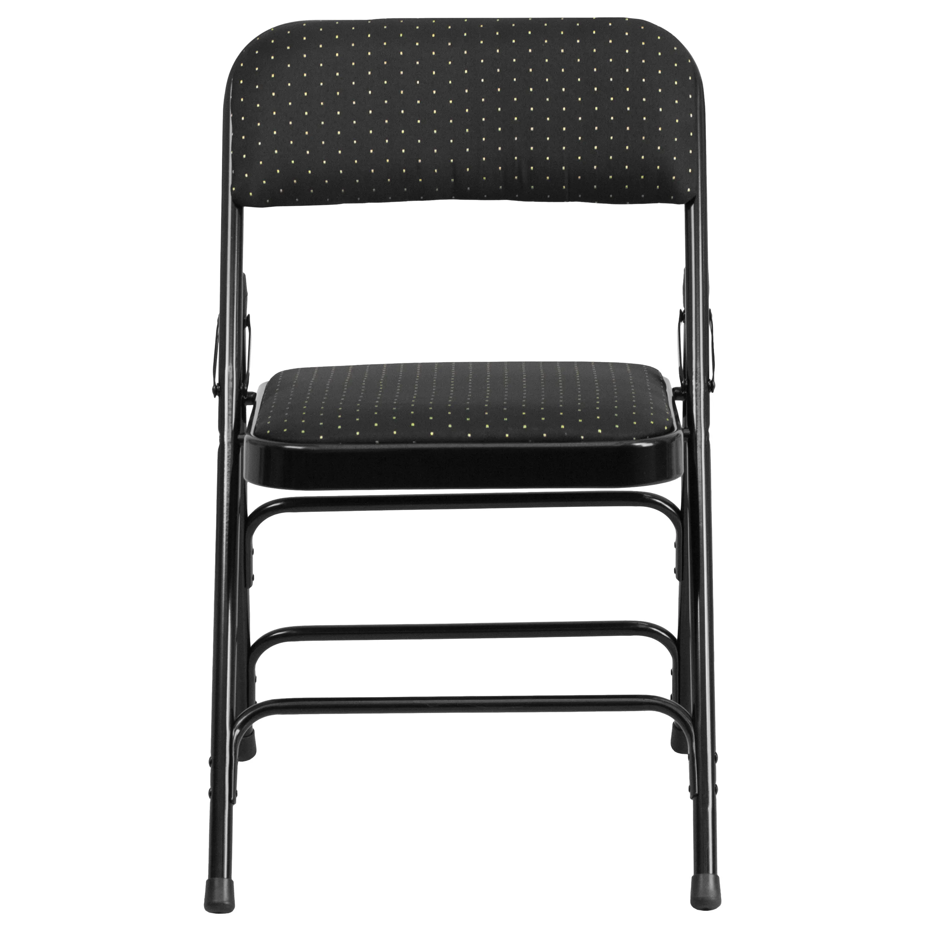 HERCULES Series Curved Triple Braced & Double Hinged Fabric Upholstered Metal Folding Chair