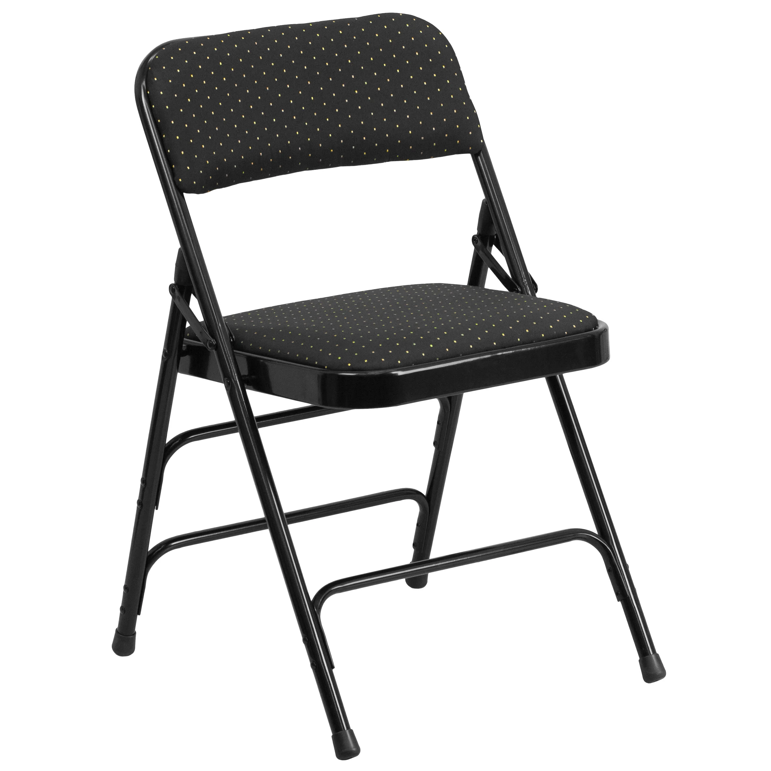 HERCULES Series Curved Triple Braced & Double Hinged Fabric Upholstered Metal Folding Chair