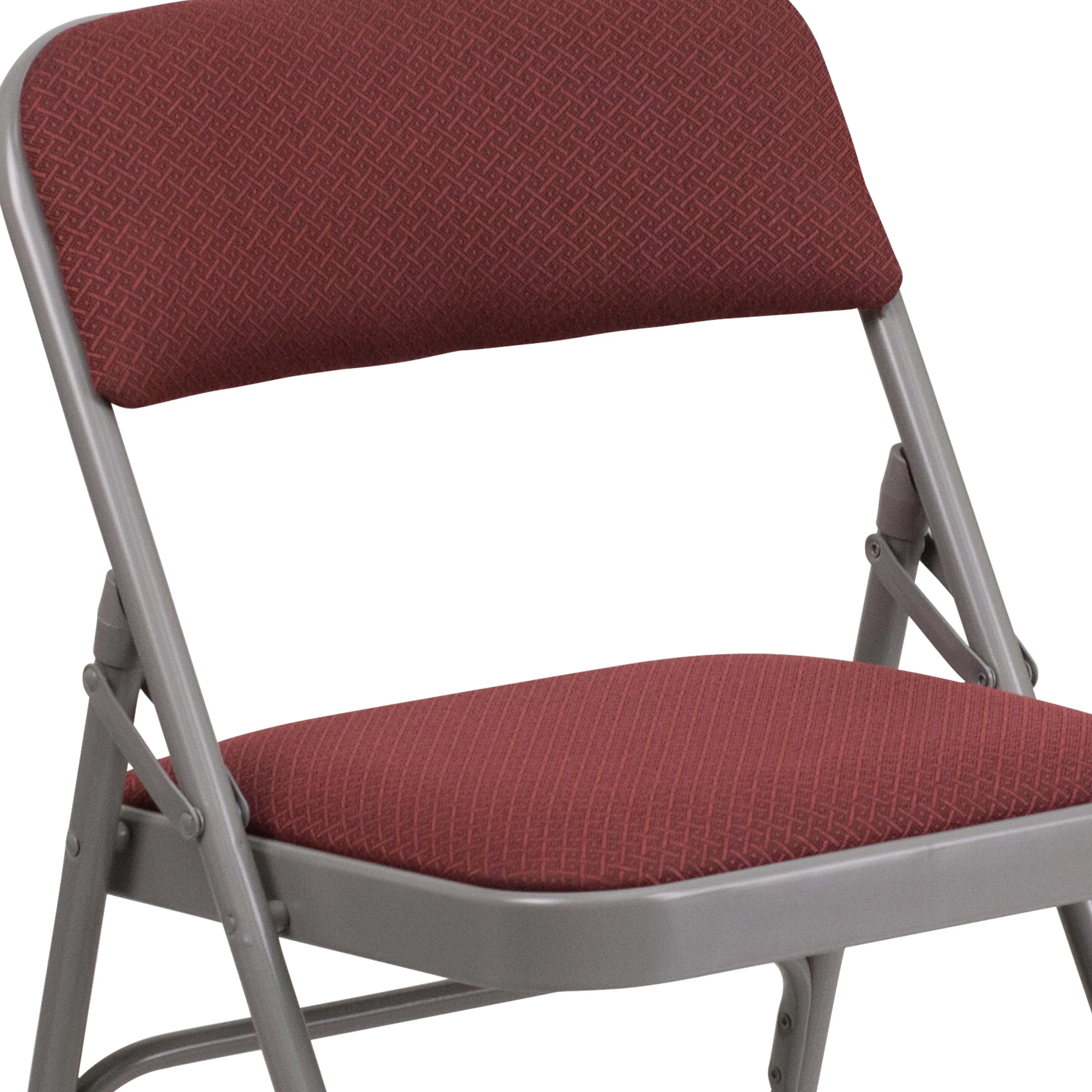 HERCULES Series Curved Triple Braced & Double Hinged Fabric Upholstered Metal Folding Chair