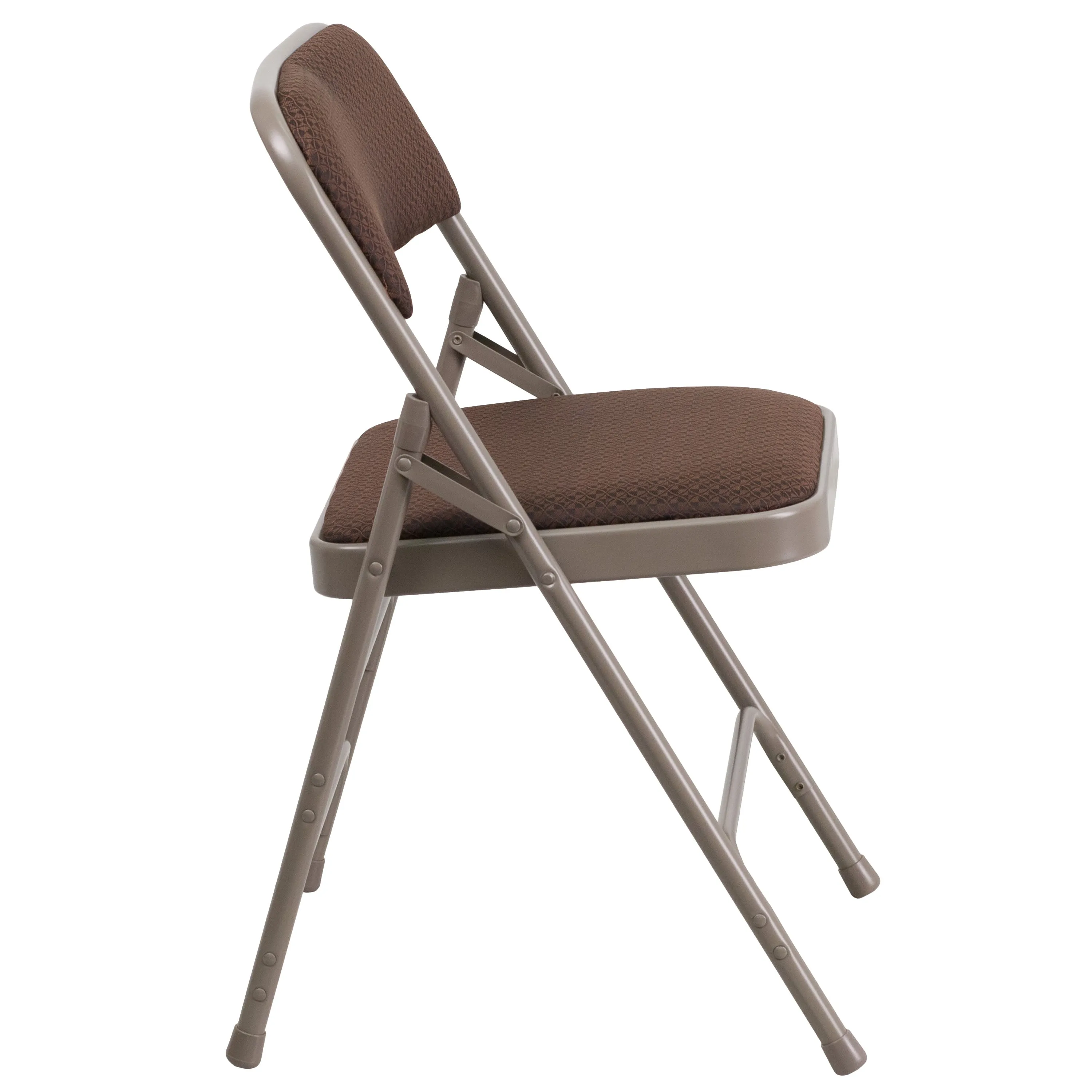 HERCULES Series Curved Triple Braced & Double Hinged Fabric Upholstered Metal Folding Chair