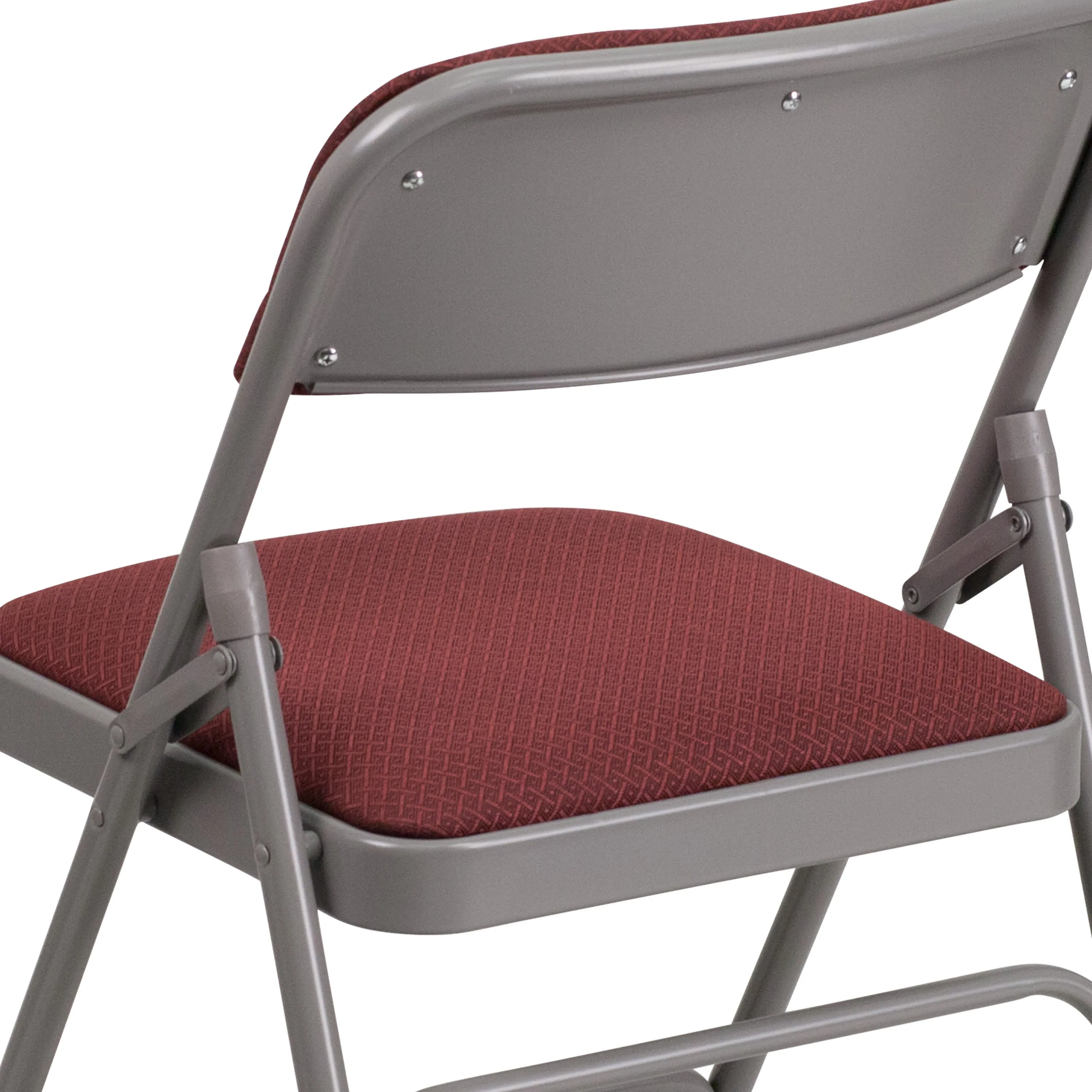 HERCULES Series Curved Triple Braced & Double Hinged Fabric Upholstered Metal Folding Chair