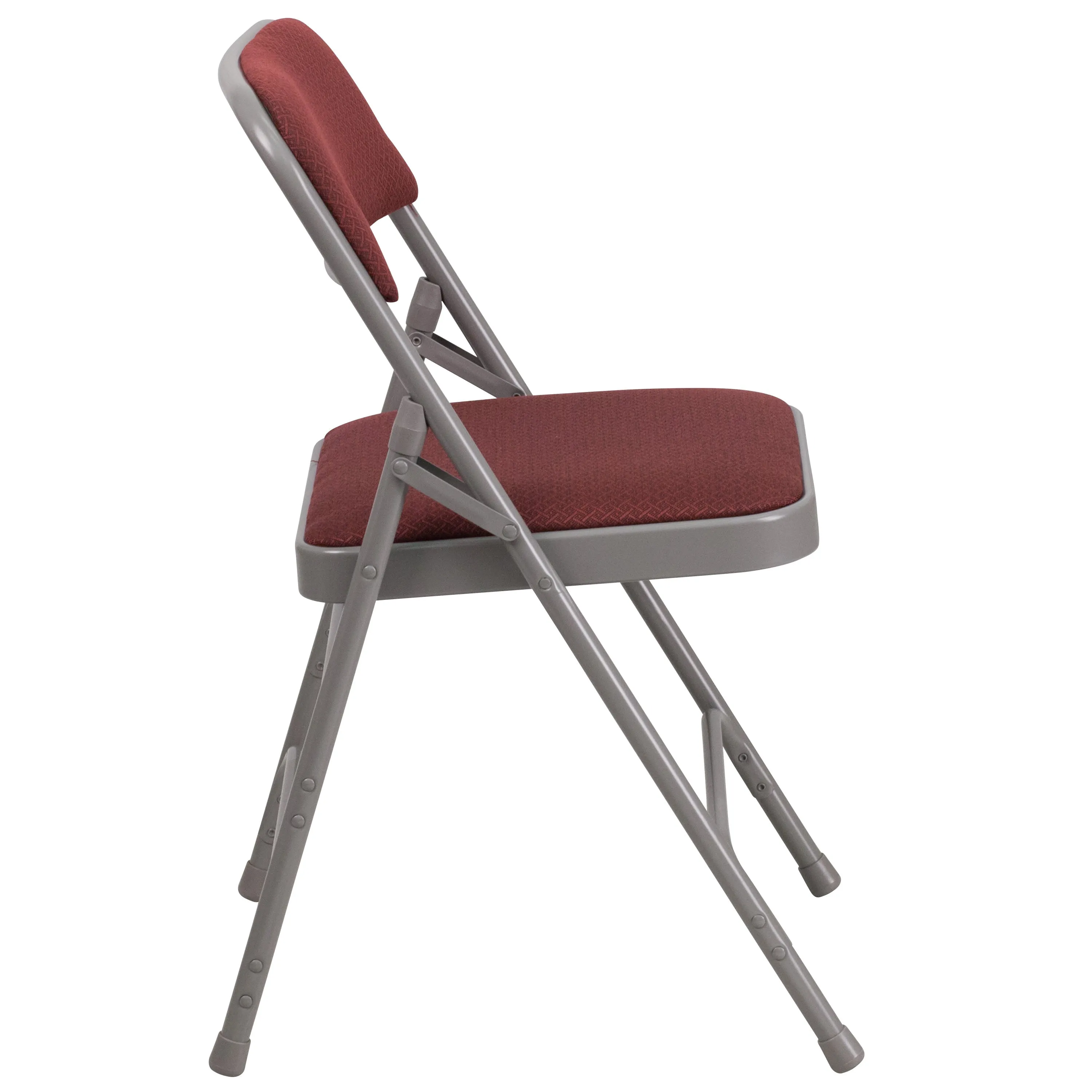 HERCULES Series Curved Triple Braced & Double Hinged Fabric Upholstered Metal Folding Chair