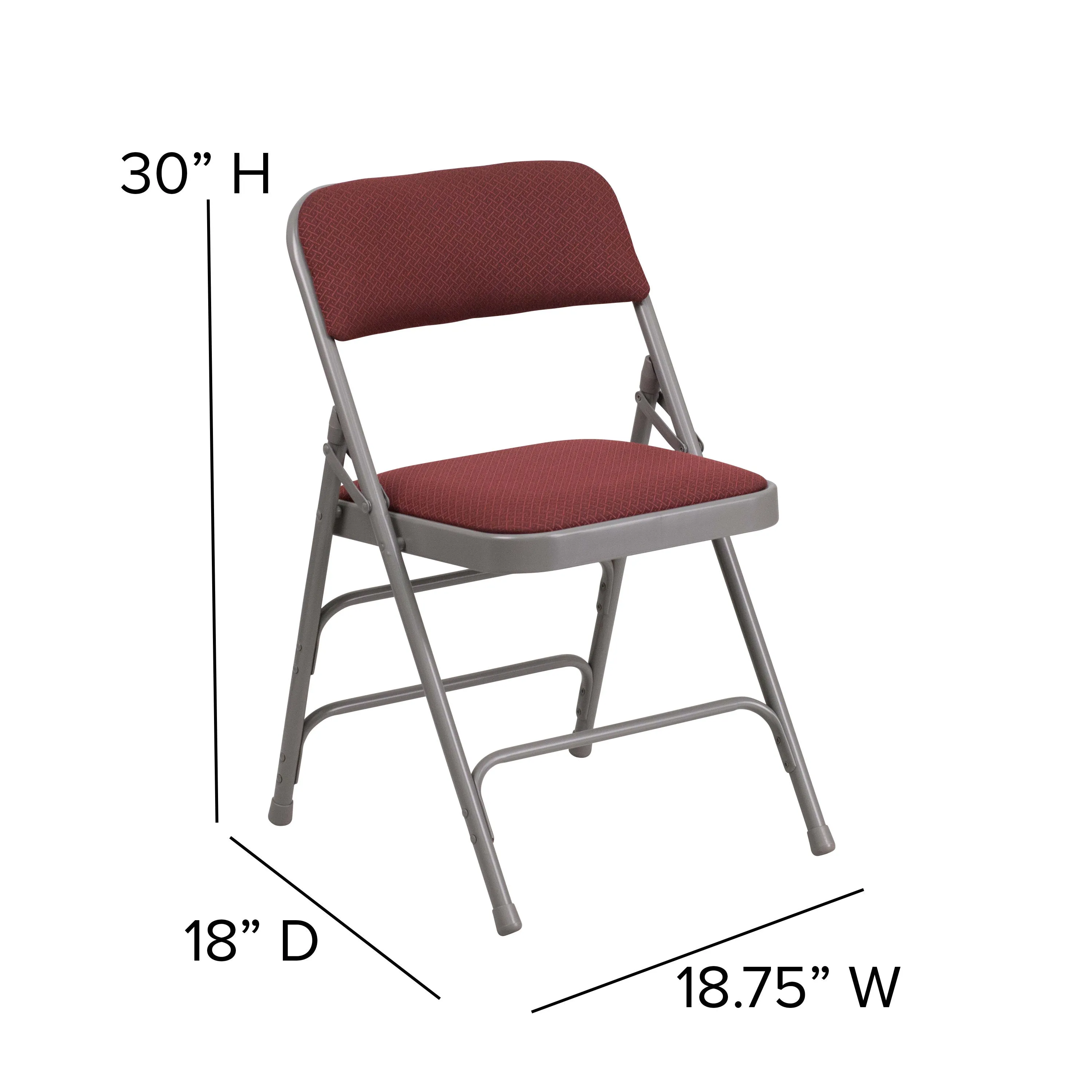 HERCULES Series Curved Triple Braced & Double Hinged Fabric Upholstered Metal Folding Chair