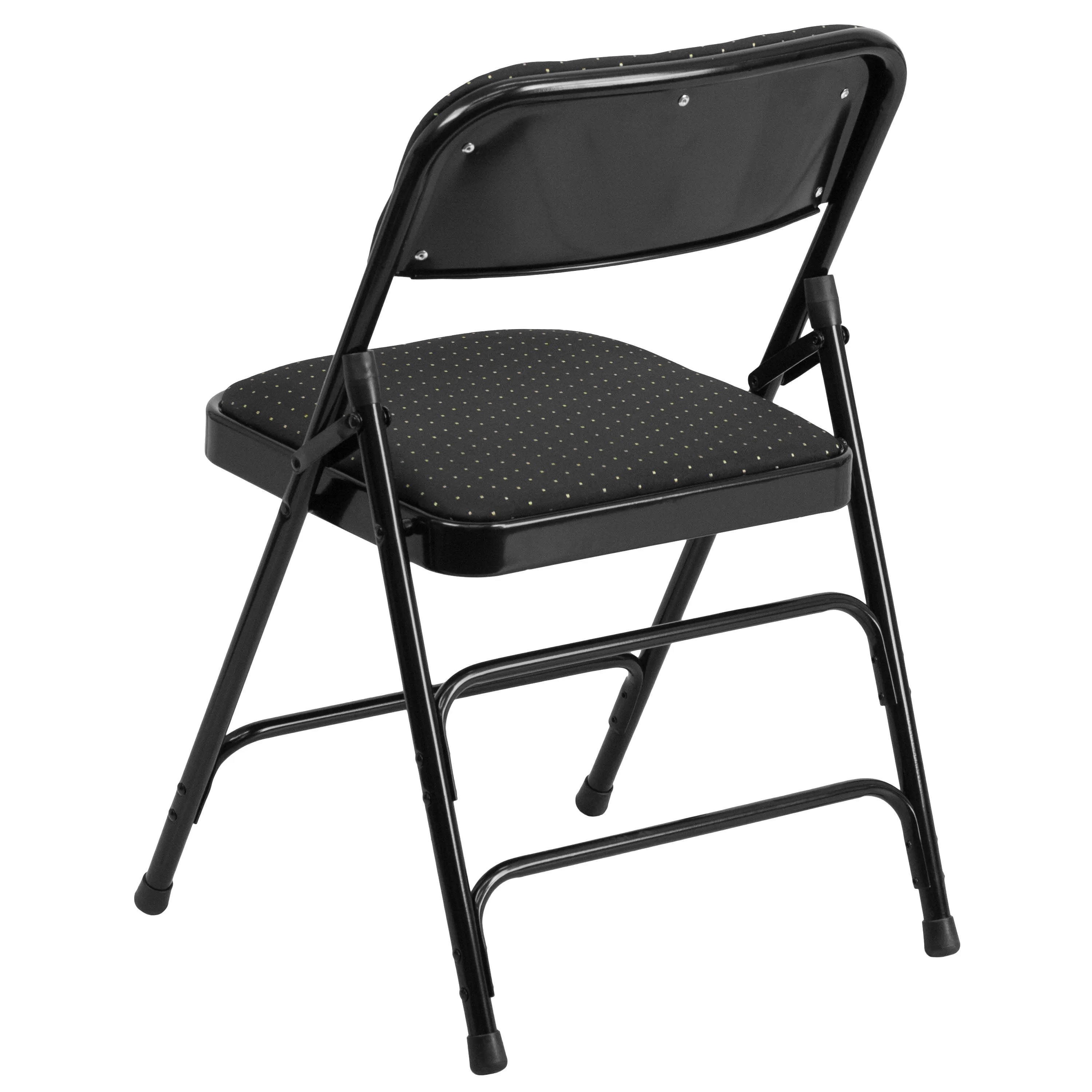 HERCULES Series Curved Triple Braced & Double Hinged Fabric Upholstered Metal Folding Chair