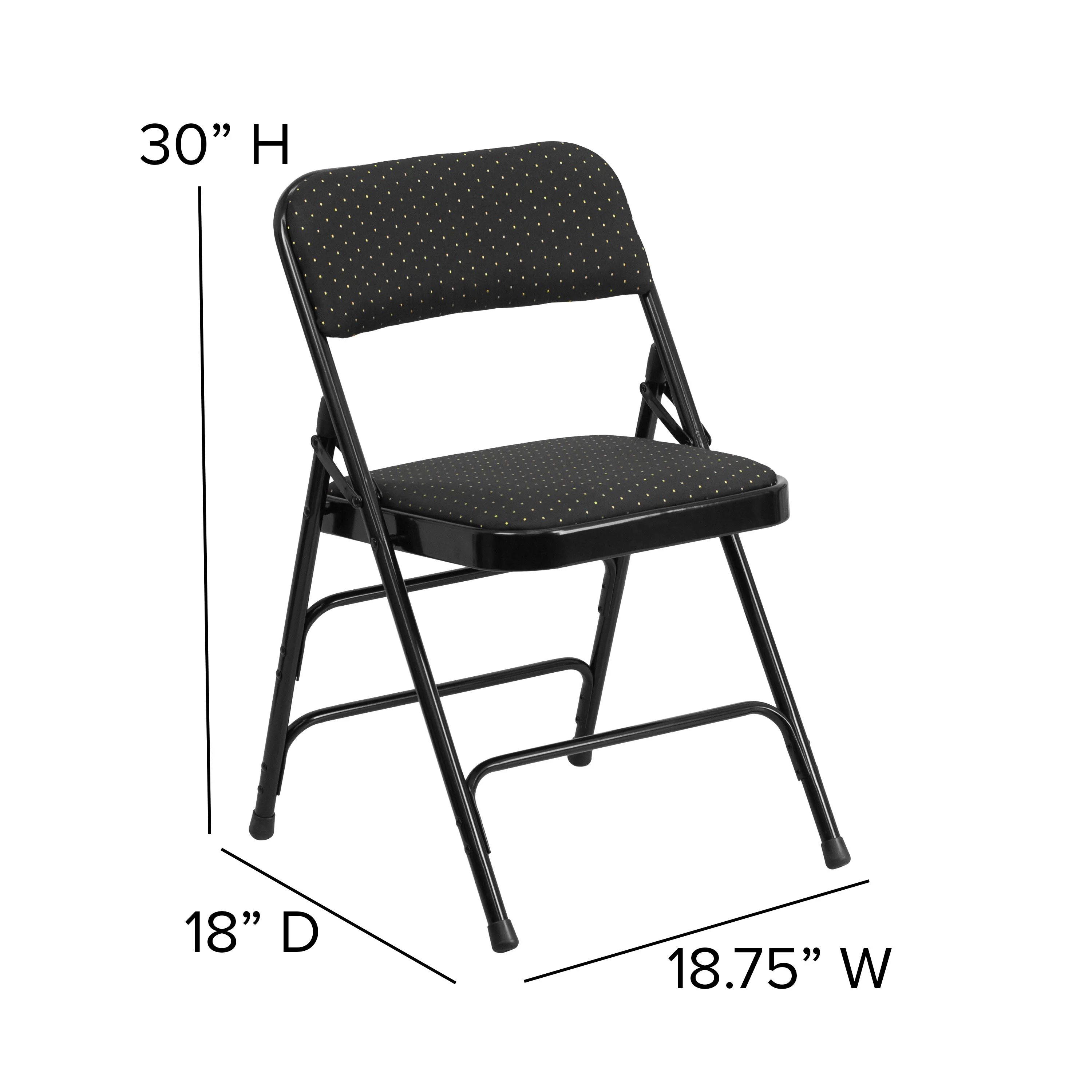 HERCULES Series Curved Triple Braced & Double Hinged Fabric Upholstered Metal Folding Chair