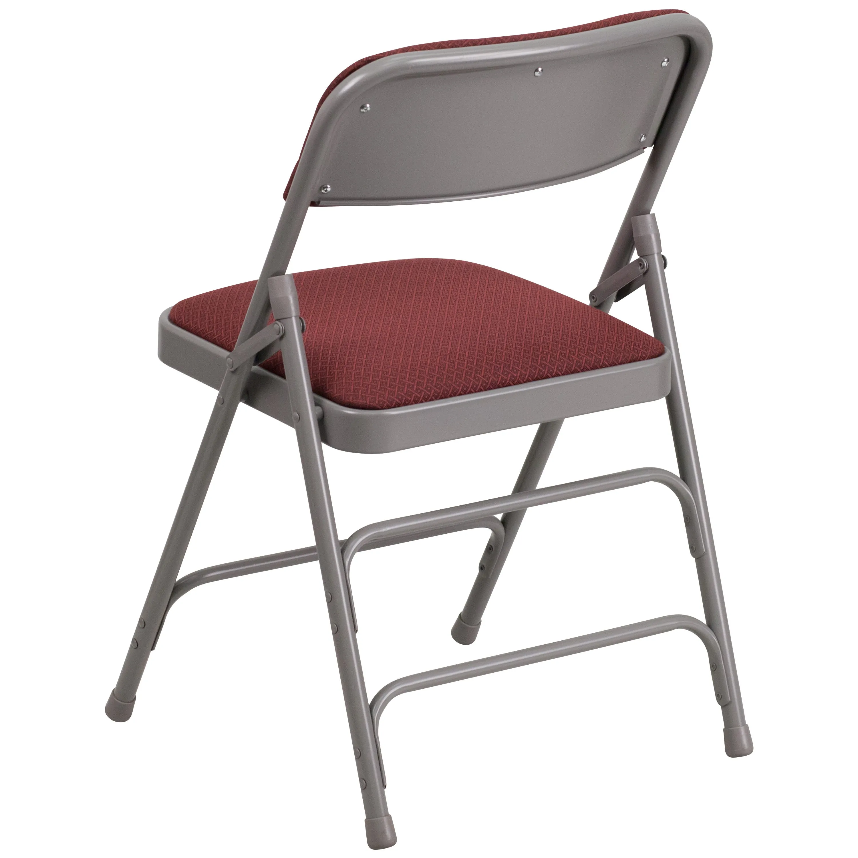 HERCULES Series Curved Triple Braced & Double Hinged Fabric Upholstered Metal Folding Chair