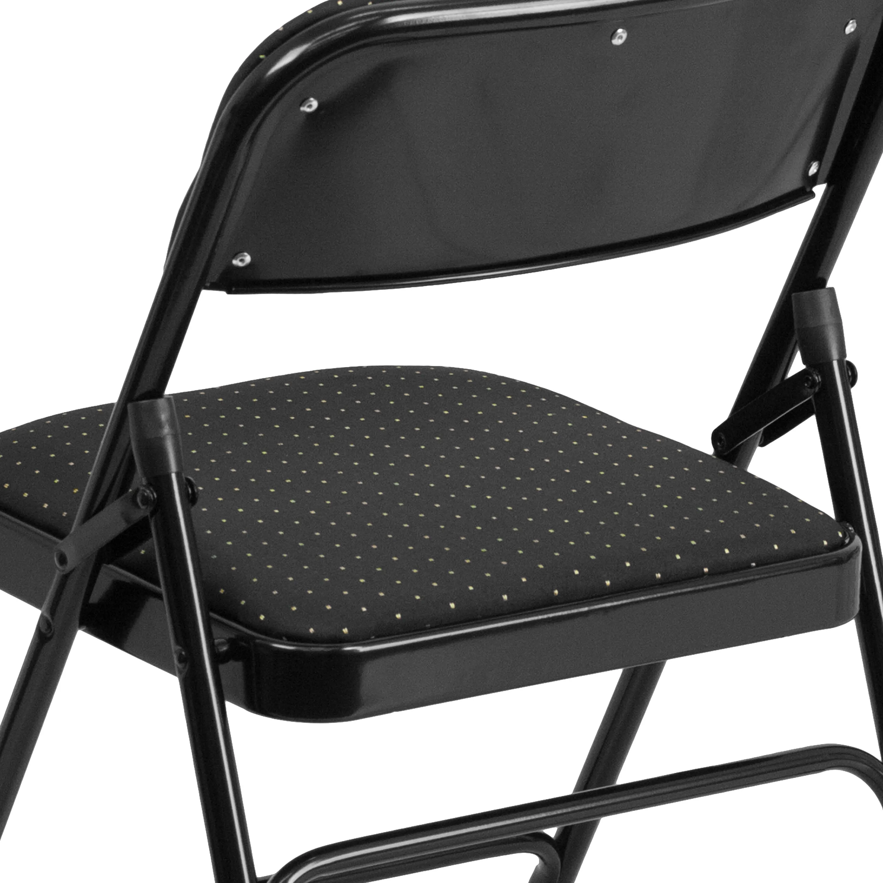 HERCULES Series Curved Triple Braced & Double Hinged Fabric Upholstered Metal Folding Chair