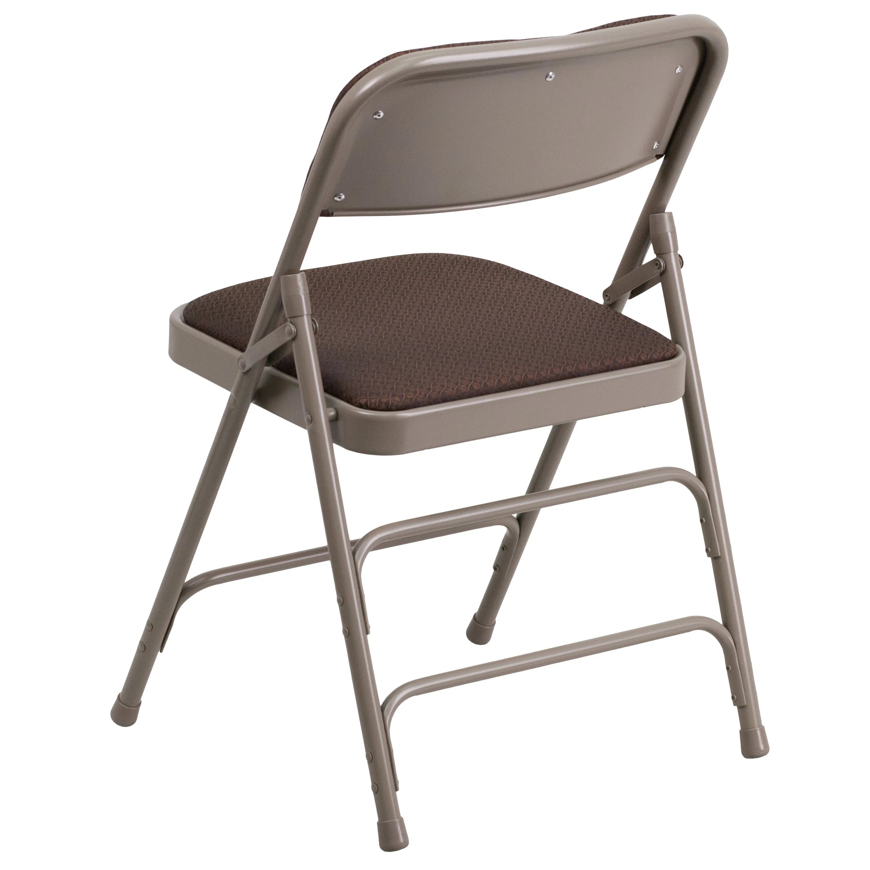 HERCULES Series Curved Triple Braced & Double Hinged Fabric Upholstered Metal Folding Chair