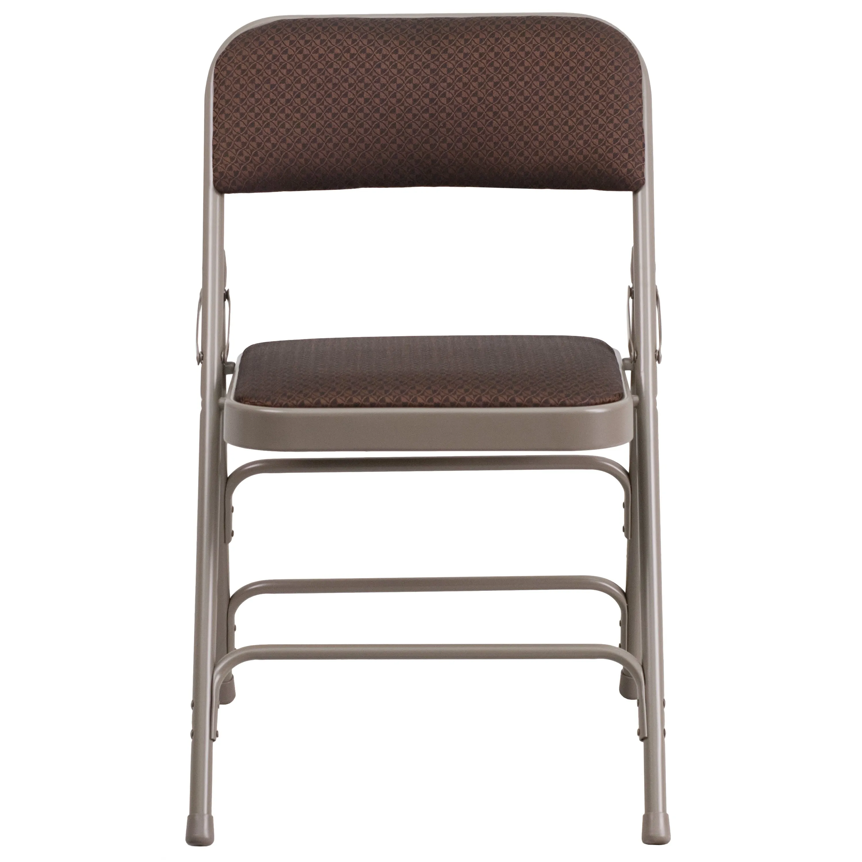 HERCULES Series Curved Triple Braced & Double Hinged Fabric Upholstered Metal Folding Chair