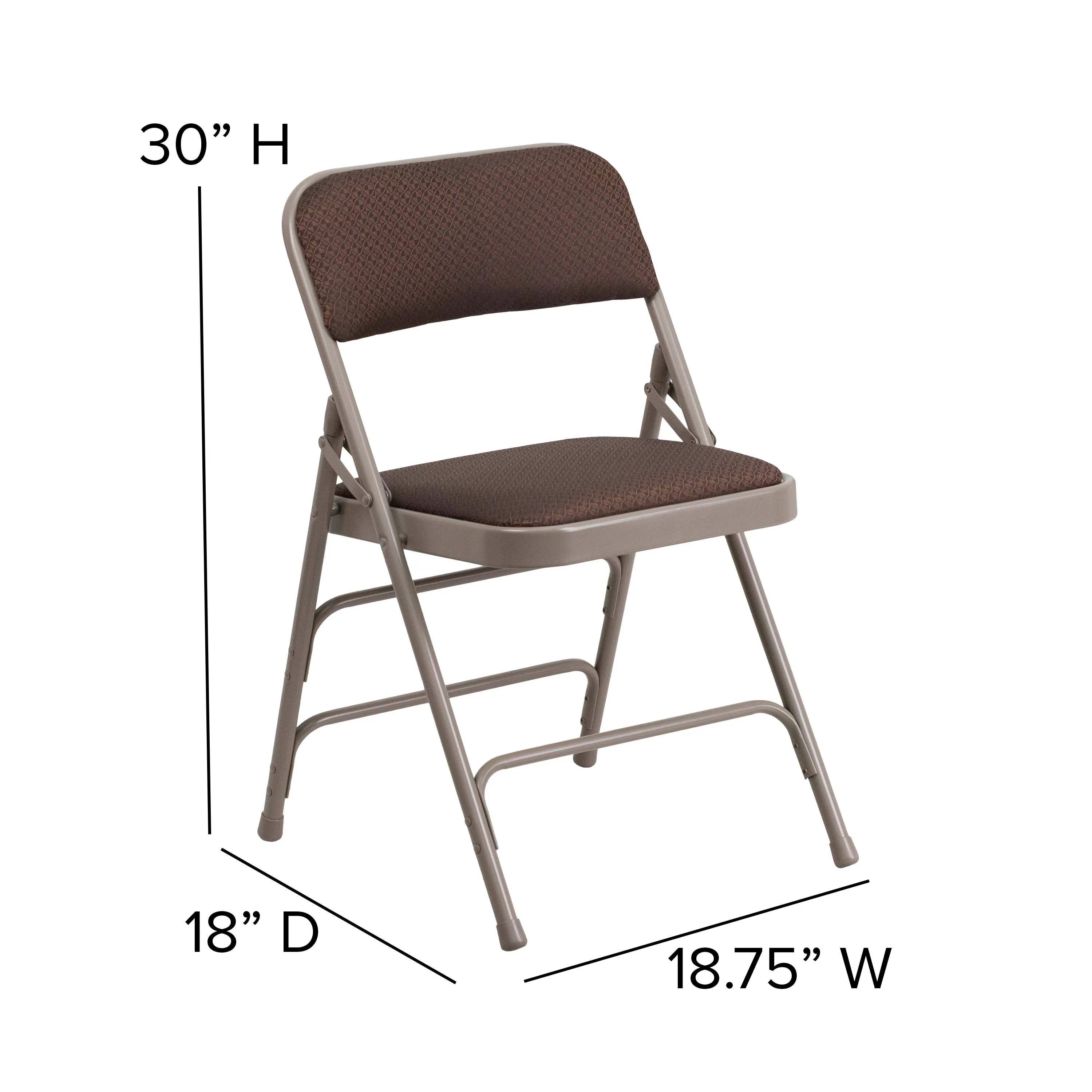 HERCULES Series Curved Triple Braced & Double Hinged Fabric Upholstered Metal Folding Chair