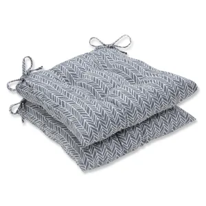 Herringbone Slate Tufted Seat Cushions