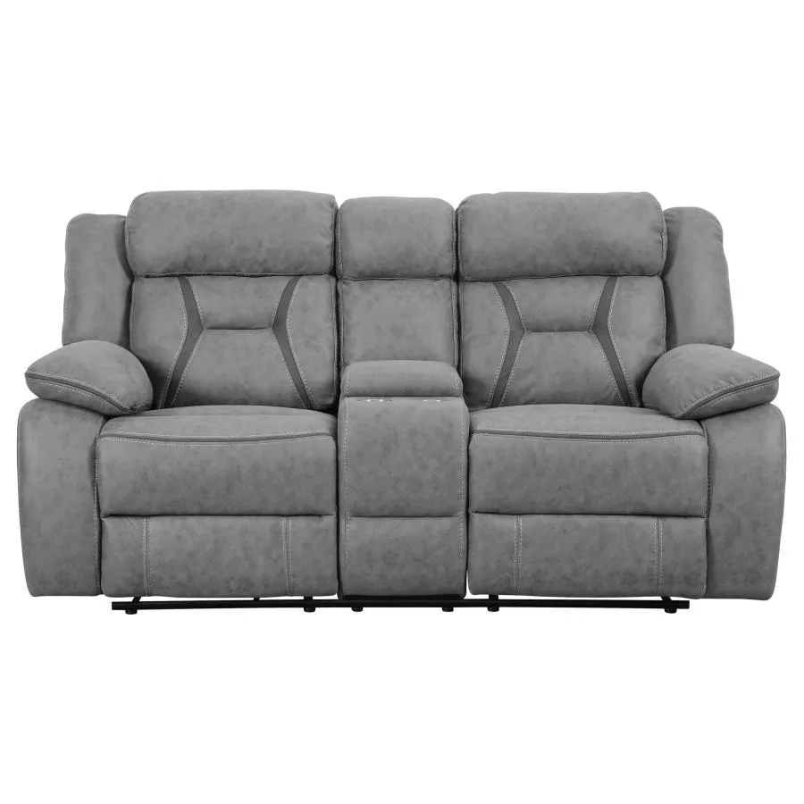 Higgins - Pillow Top Arm Motion Loveseat with Console