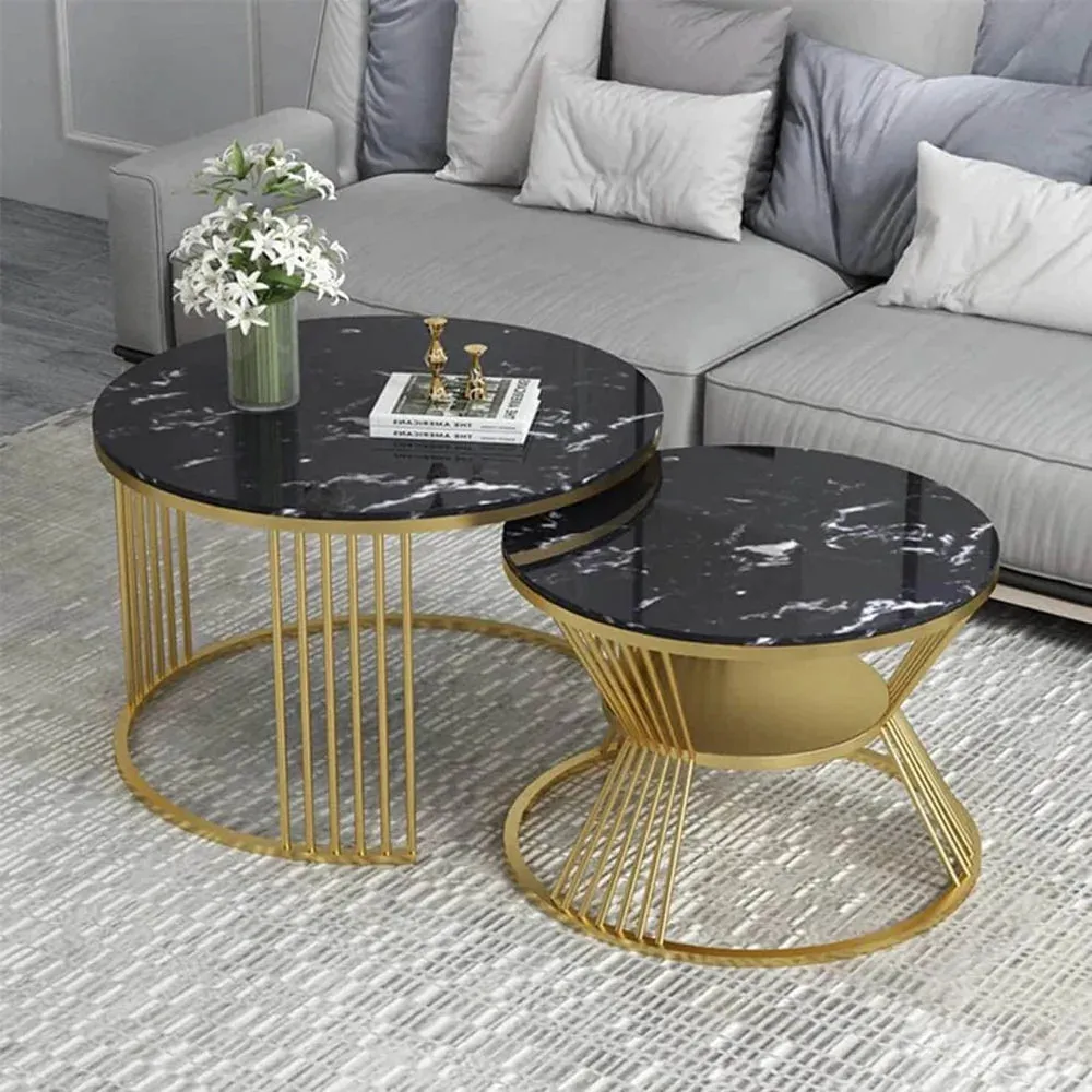 Jose Golden Nesting Table Set of Two