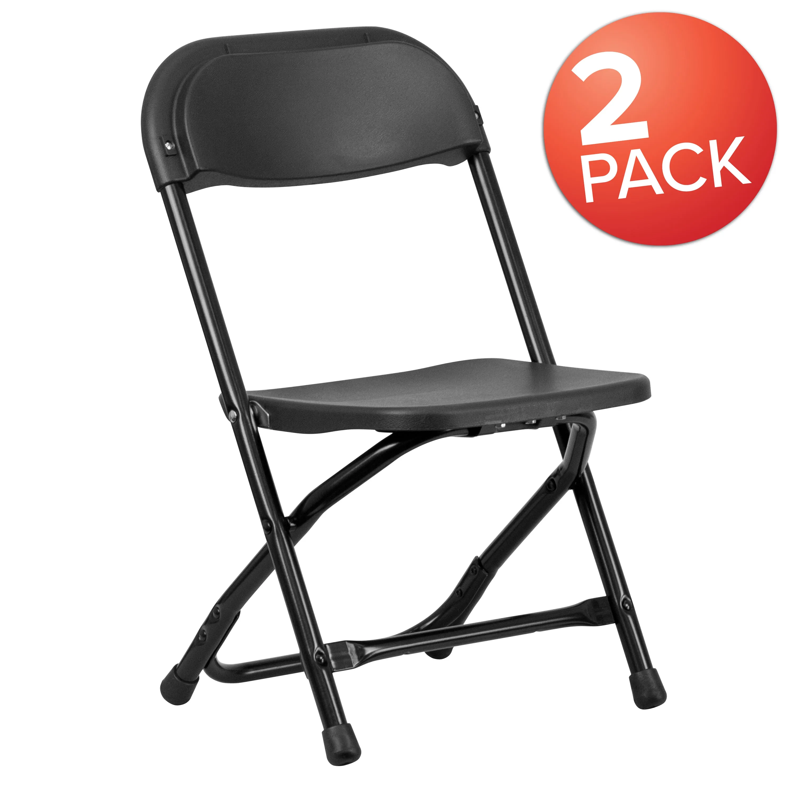 Kids Black Folding Chair 2-Y-KID-BK-GG