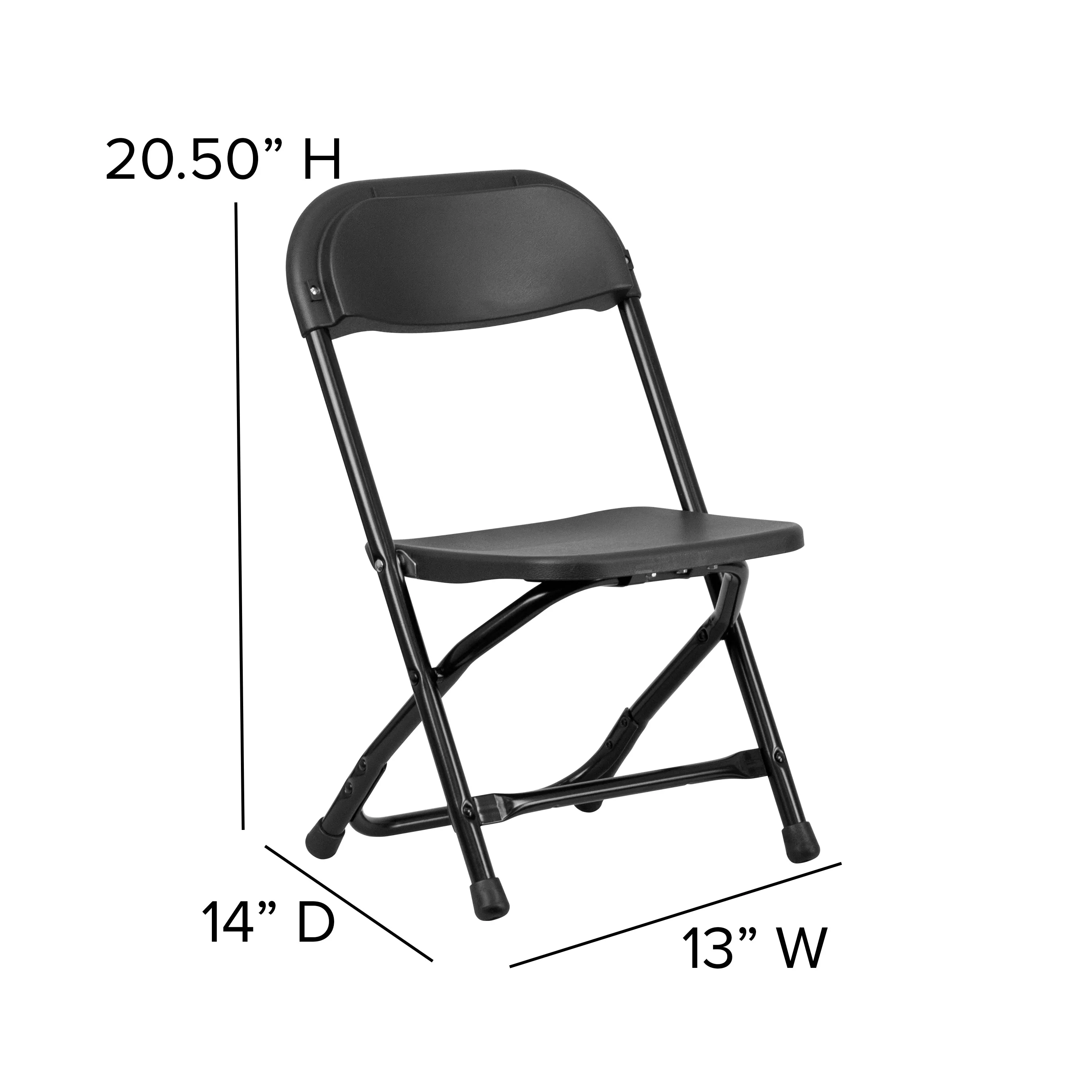 Kids Black Folding Chair 2-Y-KID-BK-GG