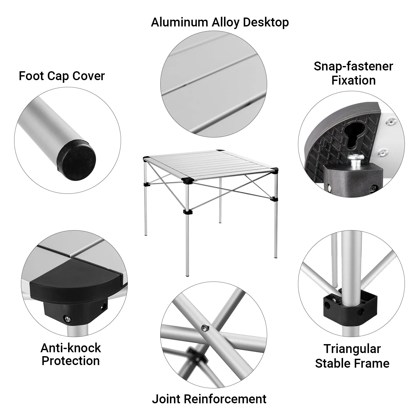 KingCamp 2-4 Person Aluminum Roll Up Camping Table