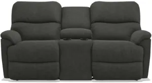 La-Z-Boy Trouper La-Z-Time Ink Reclining Loveseat with Console