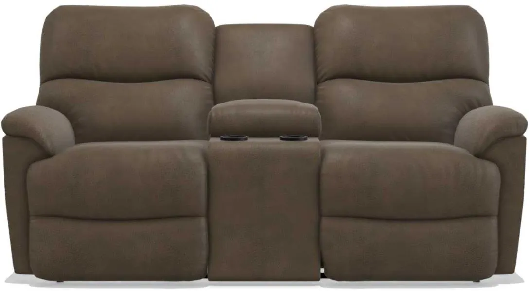 La-Z-Boy Trouper La-Z-Time Mink Reclining Loveseat with Console