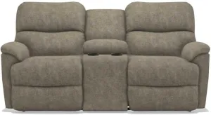 La-Z-Boy Trouper La-Z-Time Sable Reclining Loveseat with Console