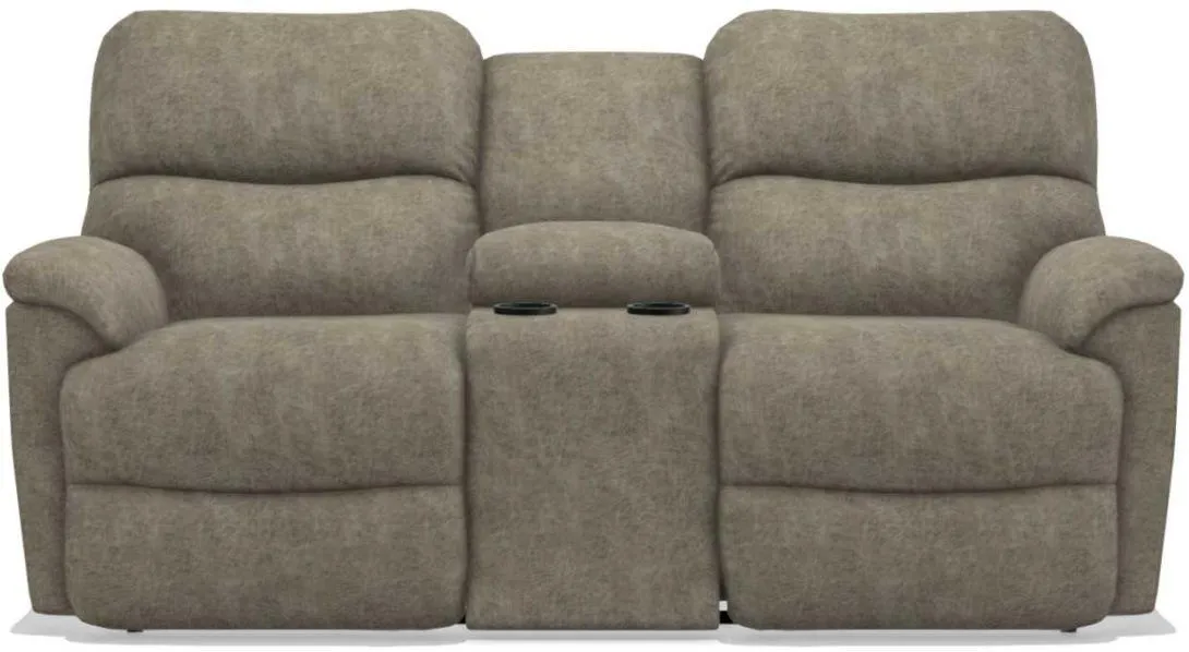 La-Z-Boy Trouper La-Z-Time Sable Reclining Loveseat with Console