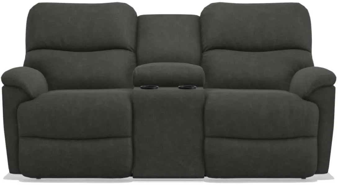 La-Z-Boy Trouper PowerRecline La-Z-Time Ink Reclining Loveseat with Console