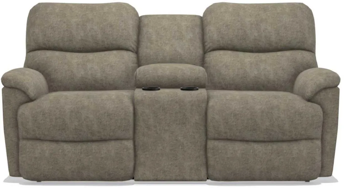 La-Z-Boy Trouper PowerRecline La-Z-Time Sable Reclining Loveseat with Console