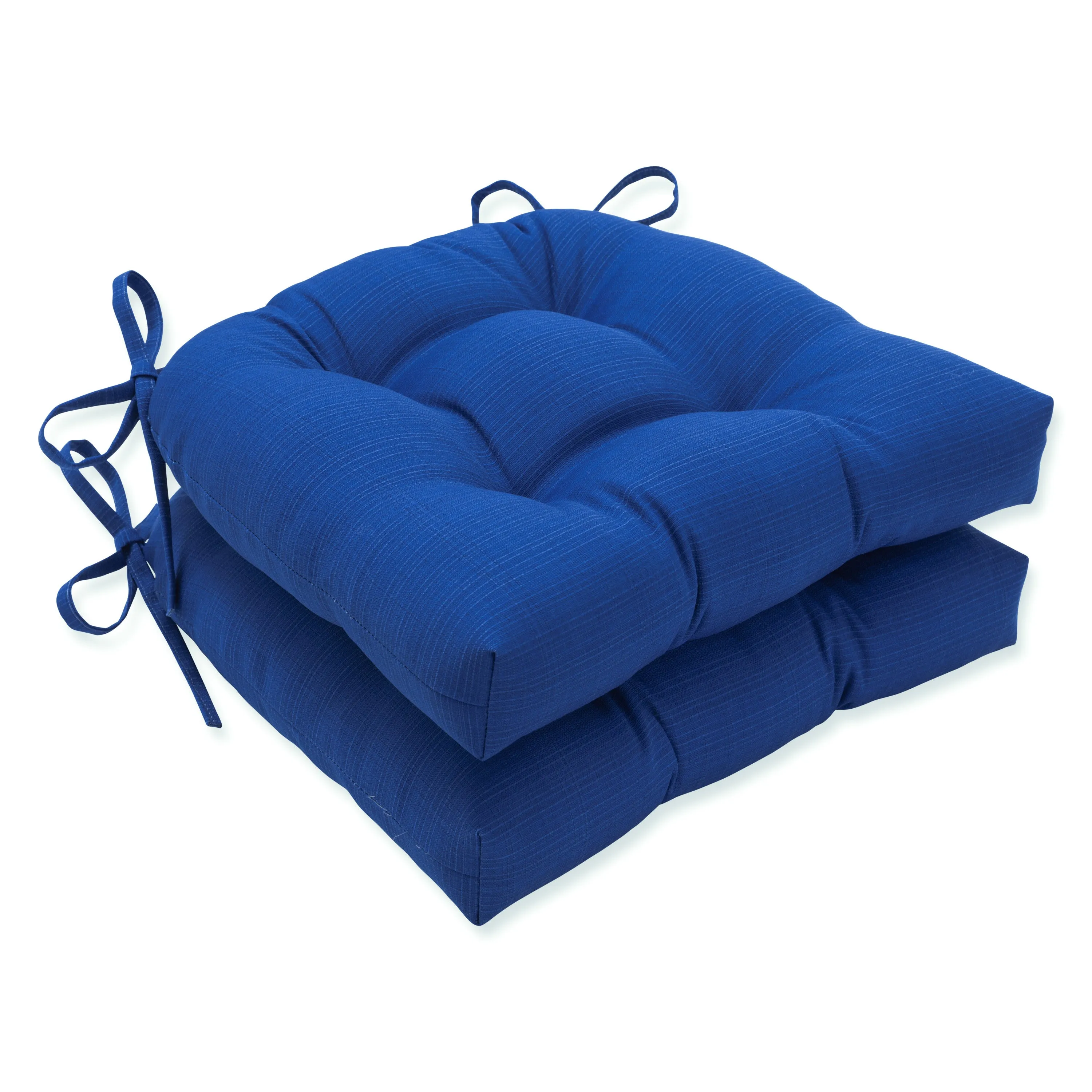 Outdoor/Indoor Fresco Blue Reversible Chair Pad (Set of 2)