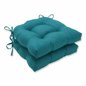 Outdoor/Indoor Rave Teal Deluxe Tufted Chairpad (Set of 2)