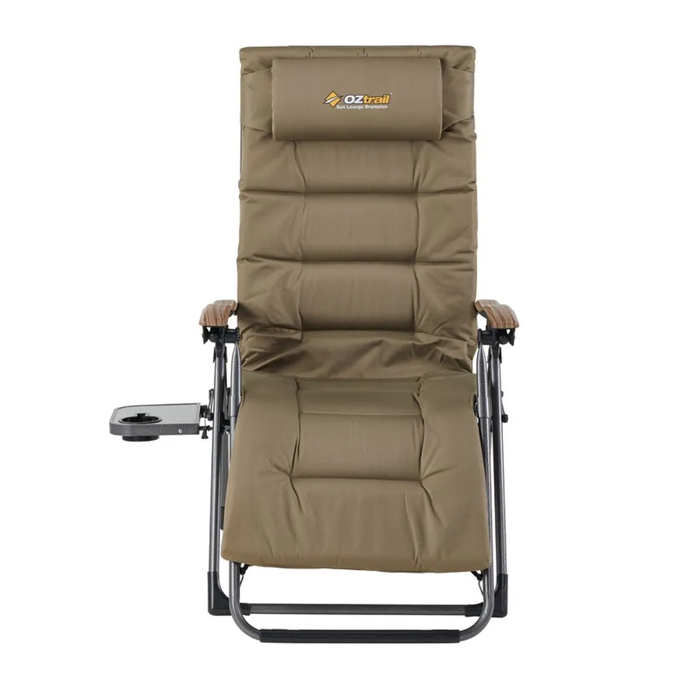 OZtrail Brampton Sun Lounge Camp Chair - Tan