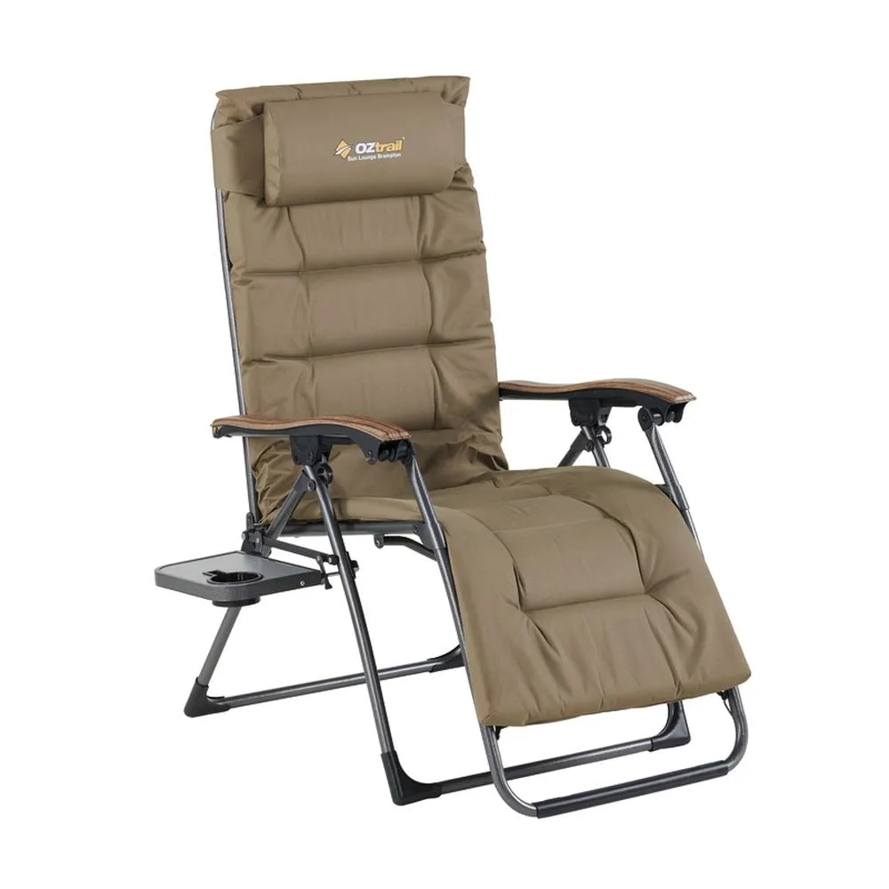 OZtrail Brampton Sun Lounge Camp Chair - Tan