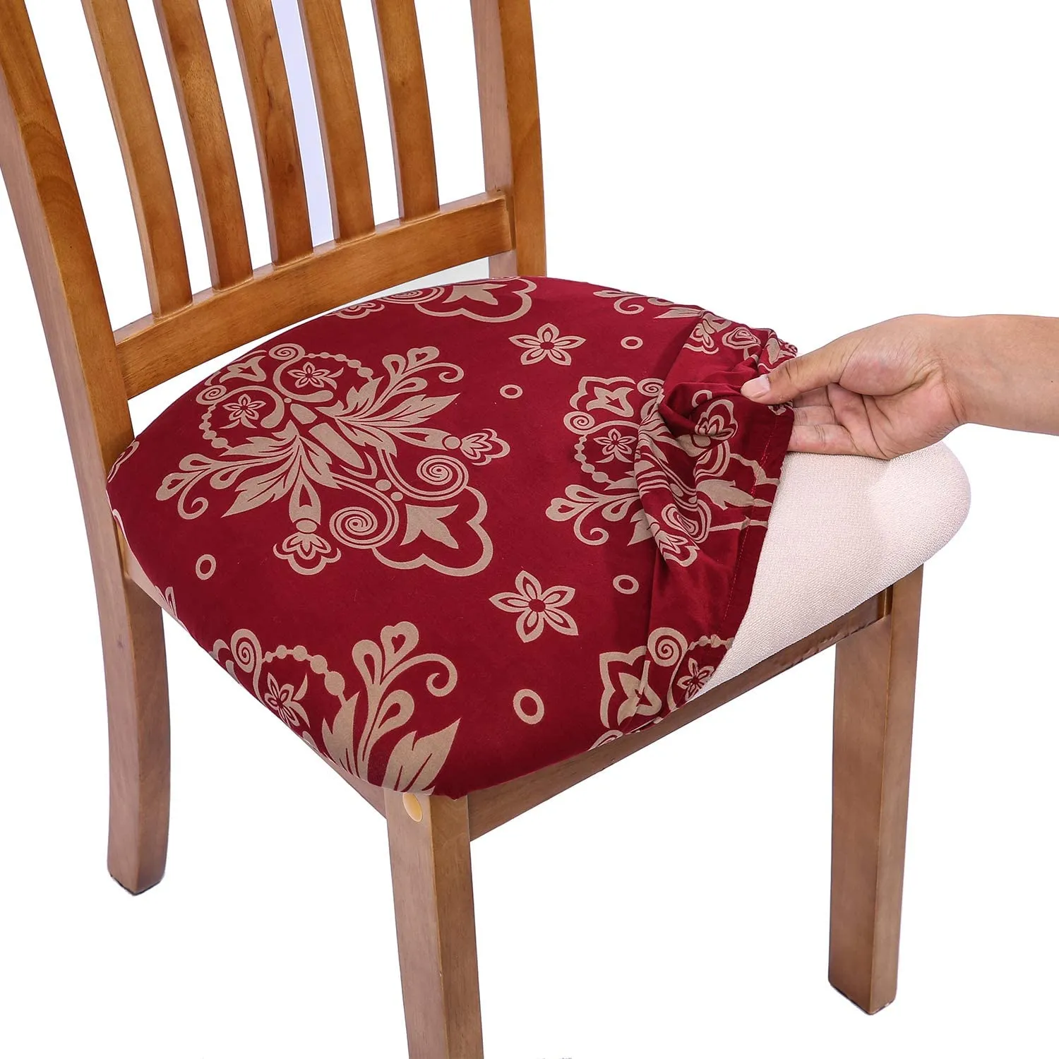 Pattern Stretchable Dining Chair Seat Cover Christmas Tree