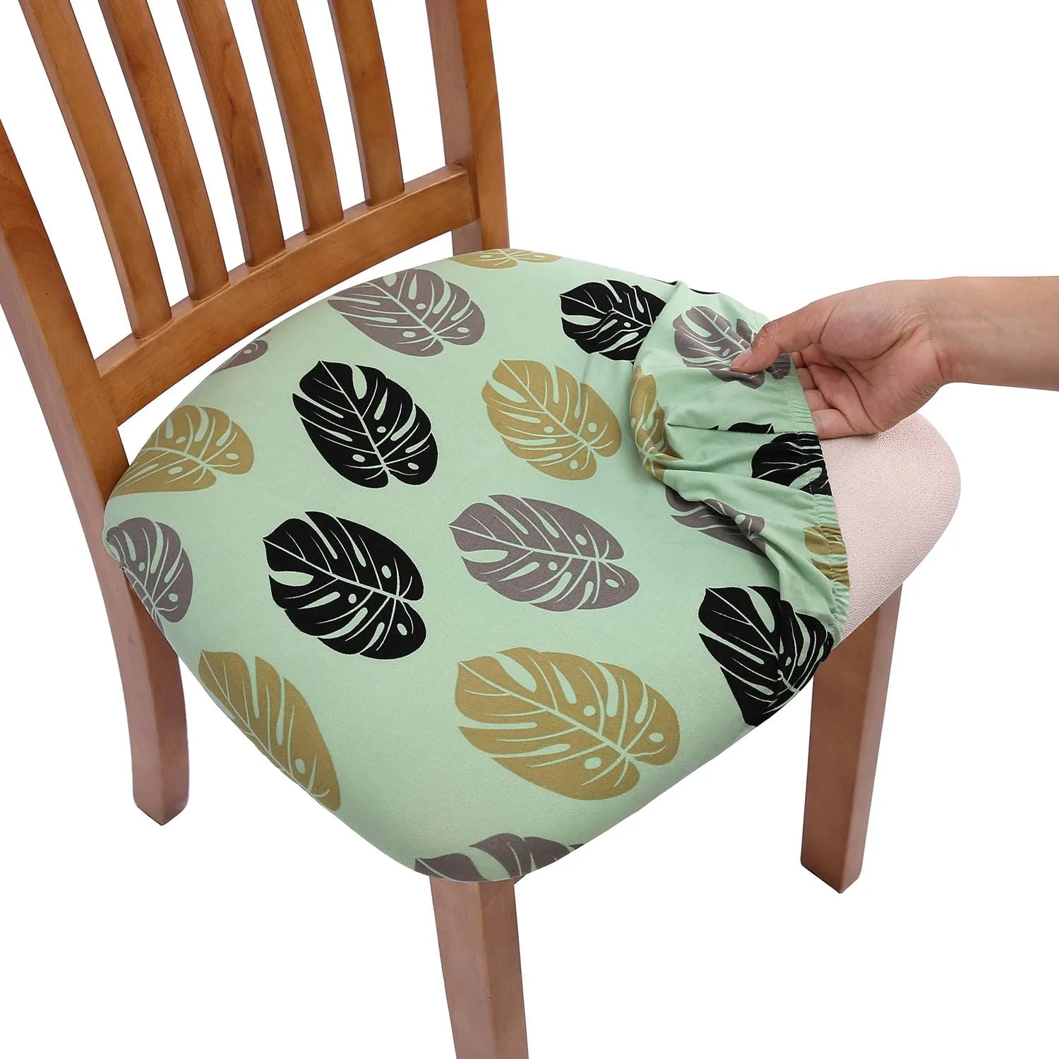 Pattern Stretchable Dining Chair Seat Cover Christmas Tree