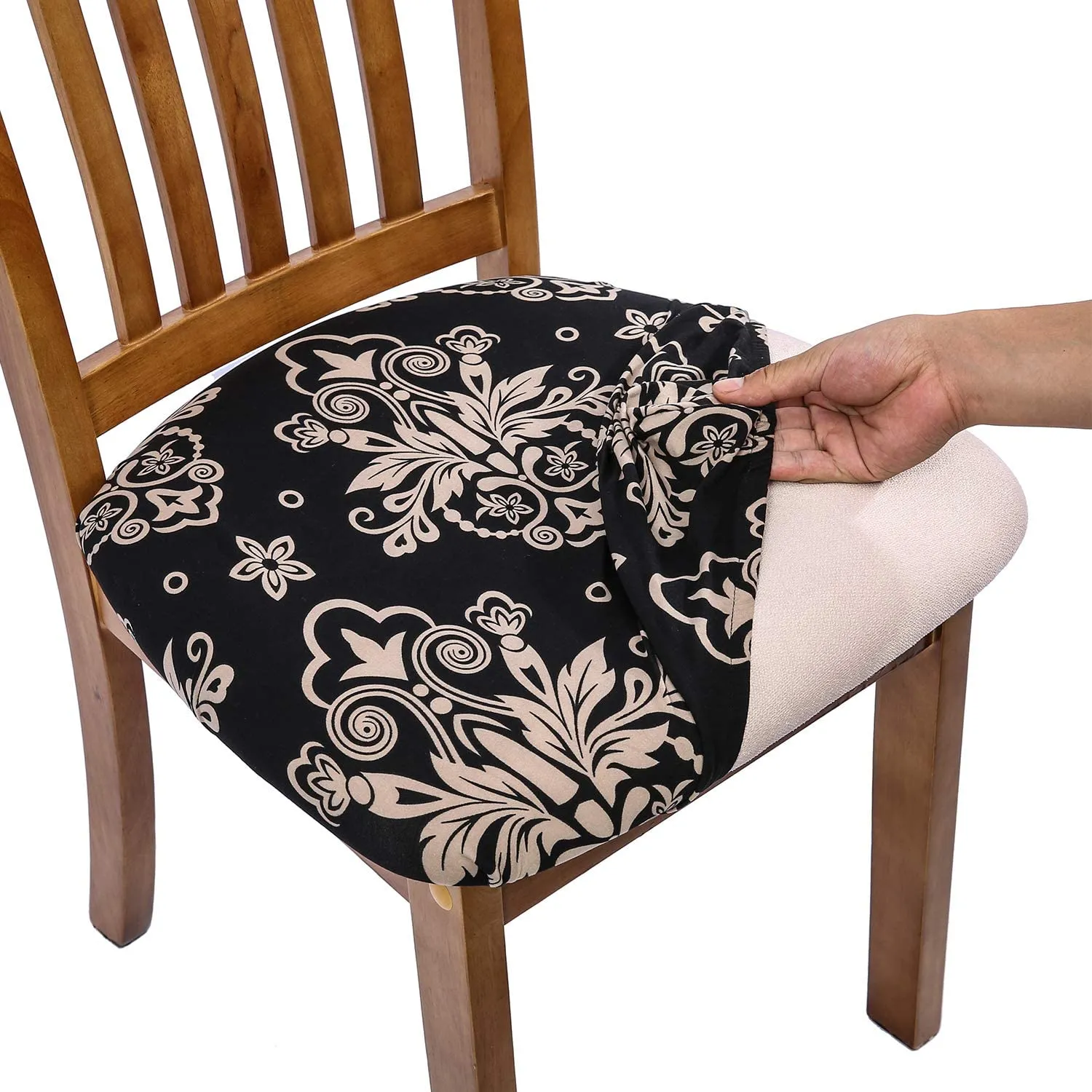 Pattern Stretchable Dining Chair Seat Cover Christmas Tree