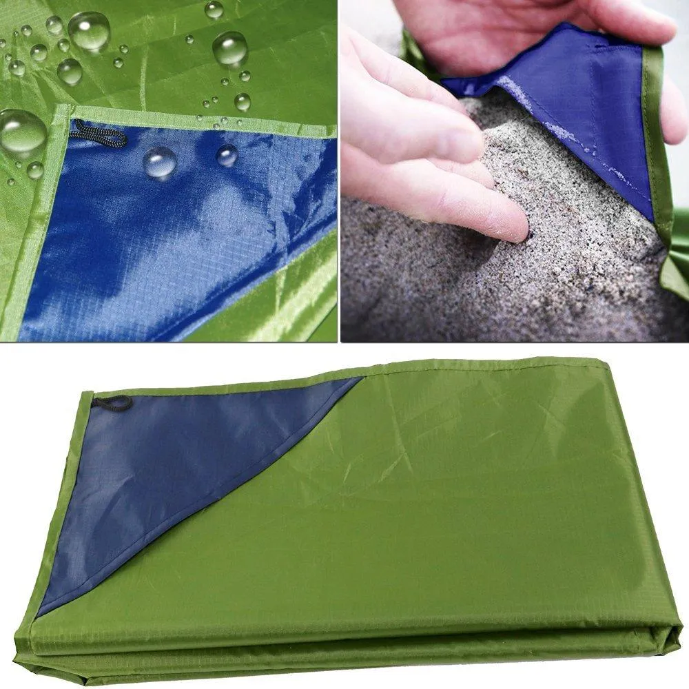 Picnic Pocket Blanket, Lightweight Waterproof Beach Blanket for Outdoor Camping, Travel, Hiking (Green)