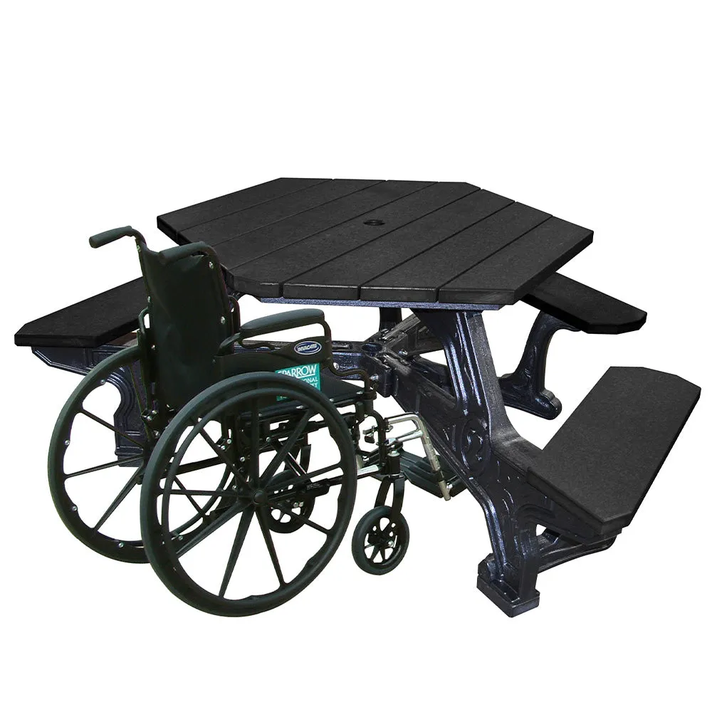 Plaza Hexagonal Picnic Table, Wheelchair Accessible