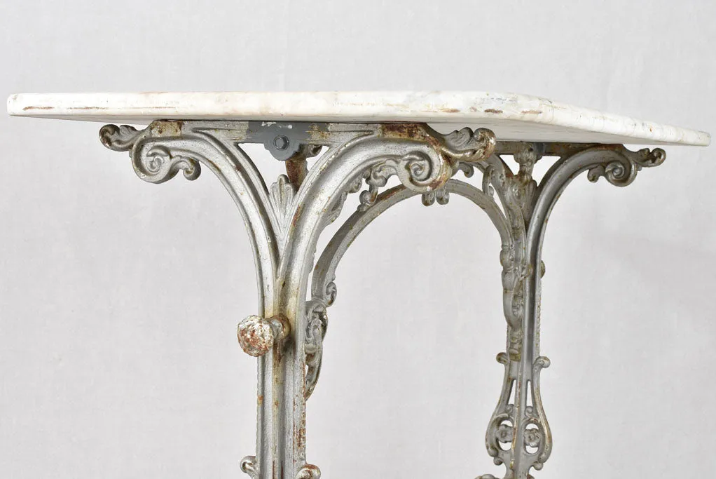 Rectangular marble and cast iron bistro table 35½" x 19¾"