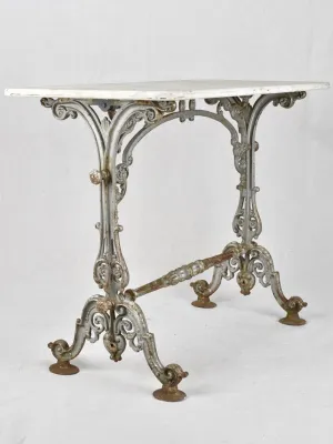 Rectangular marble and cast iron bistro table 35½" x 19¾"