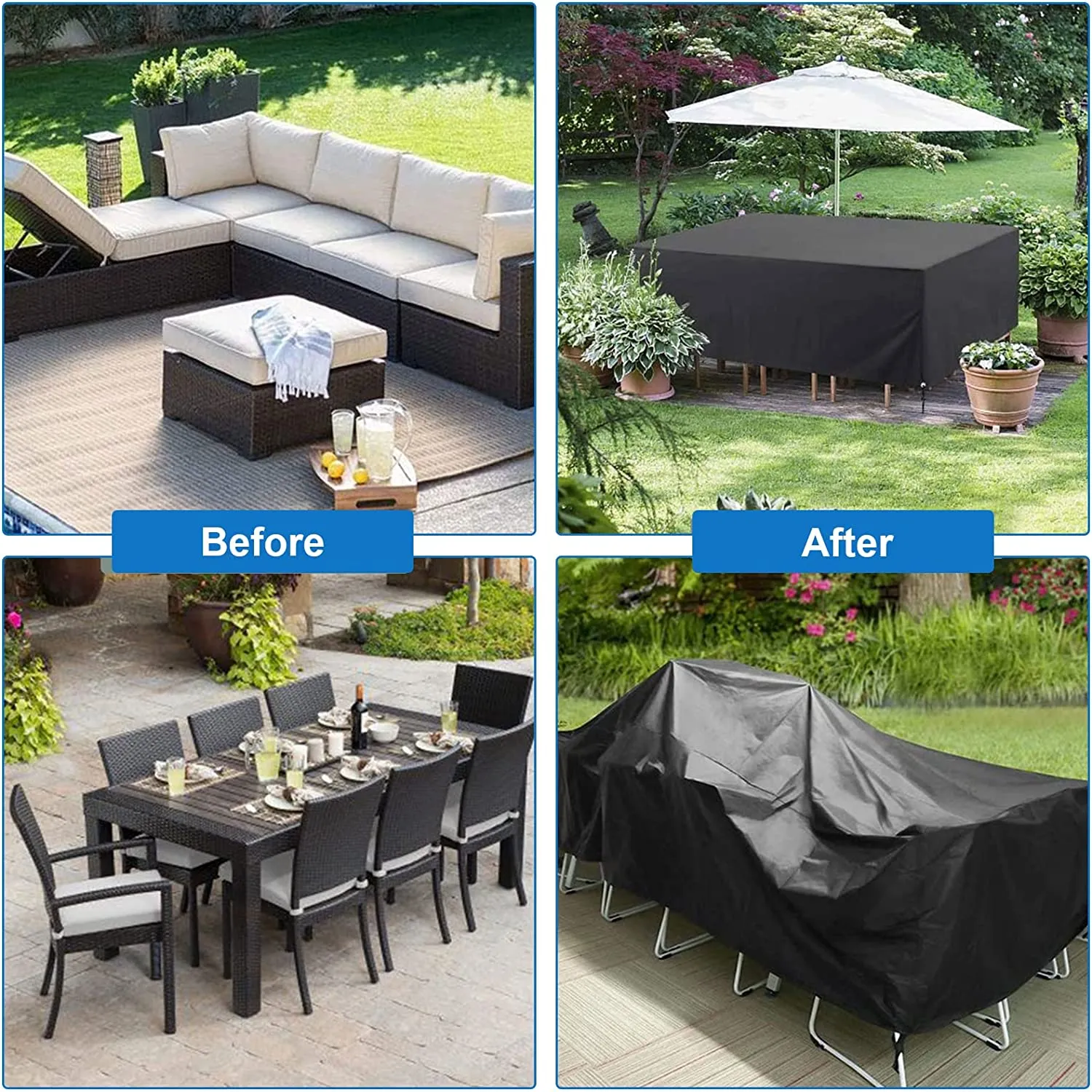 Rectangular Outdoor Furniture Waterproof Cover 200x160x70cm