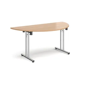 Semi circular folding leg table