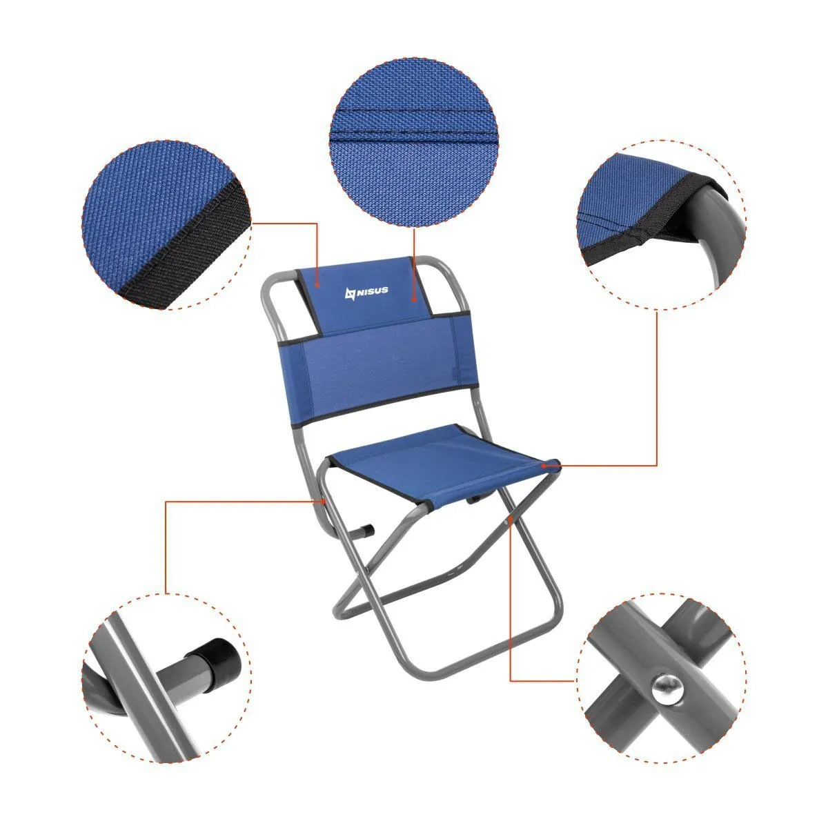 Set of Two Outdoor Portable Folding Tourist Chairs