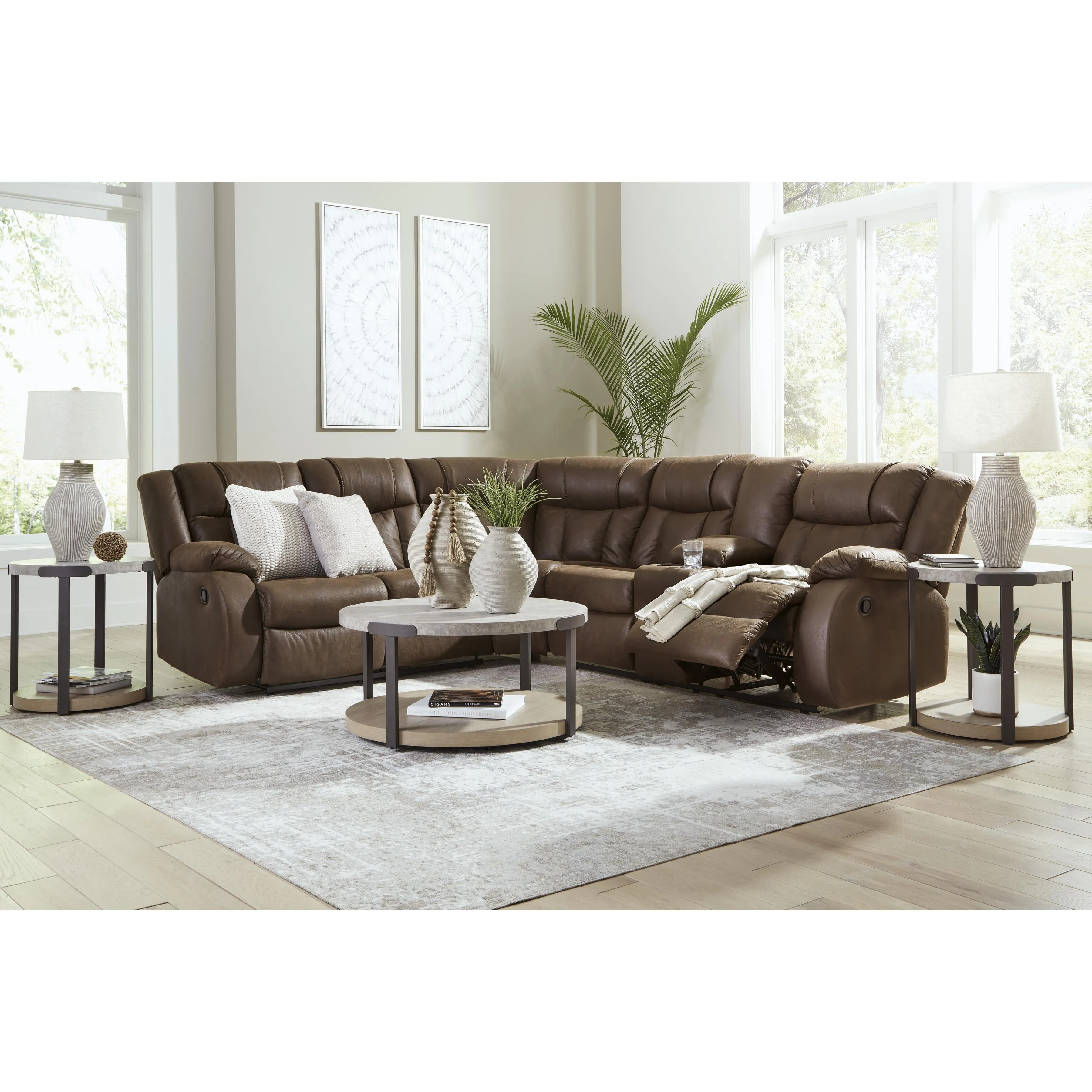 Signature Design by Ashley Trail Boys Reclining Leather Look 2 pc Sectional 8270348C/8270349C