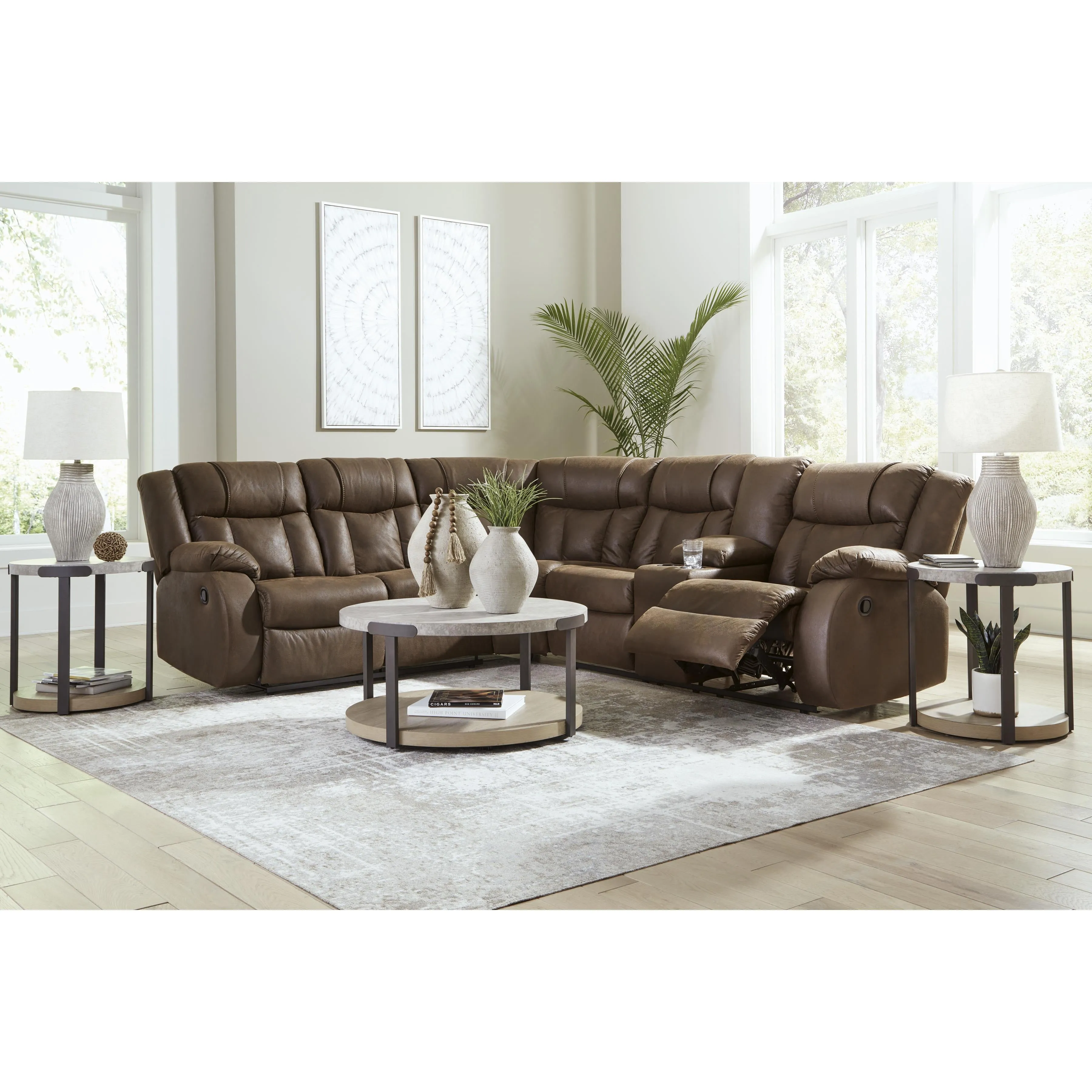 Signature Design by Ashley Trail Boys Reclining Leather Look 2 pc Sectional 8270348C/8270349C