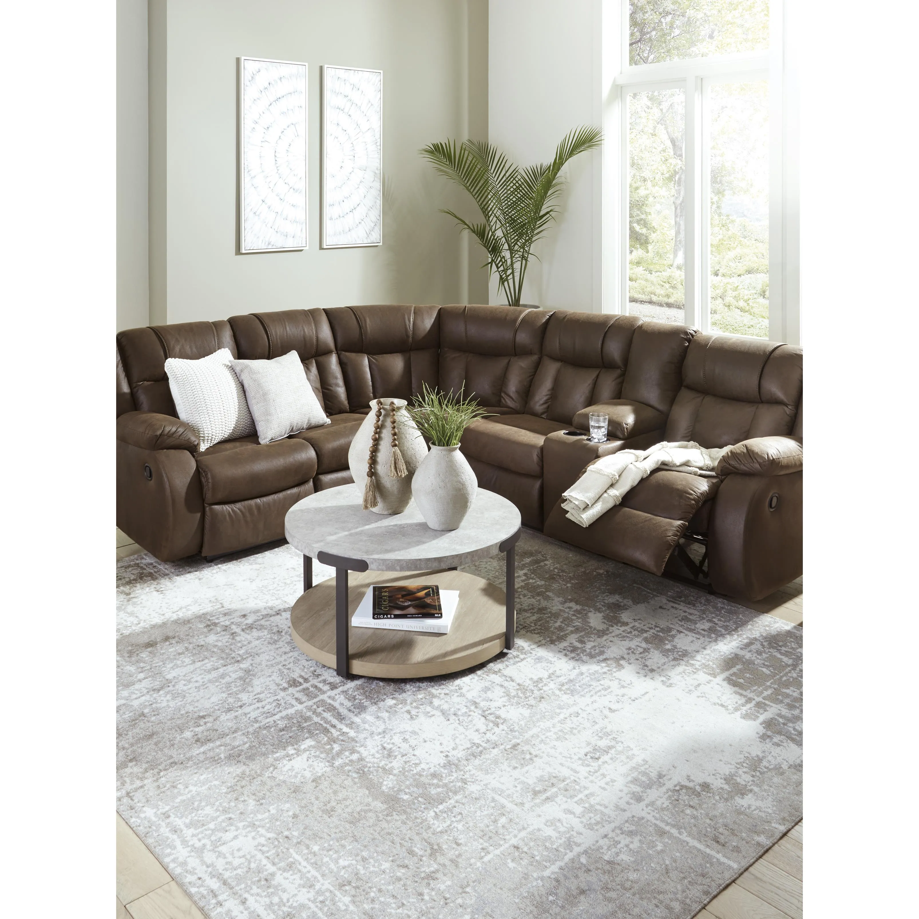 Signature Design by Ashley Trail Boys Reclining Leather Look 2 pc Sectional 8270348C/8270349C